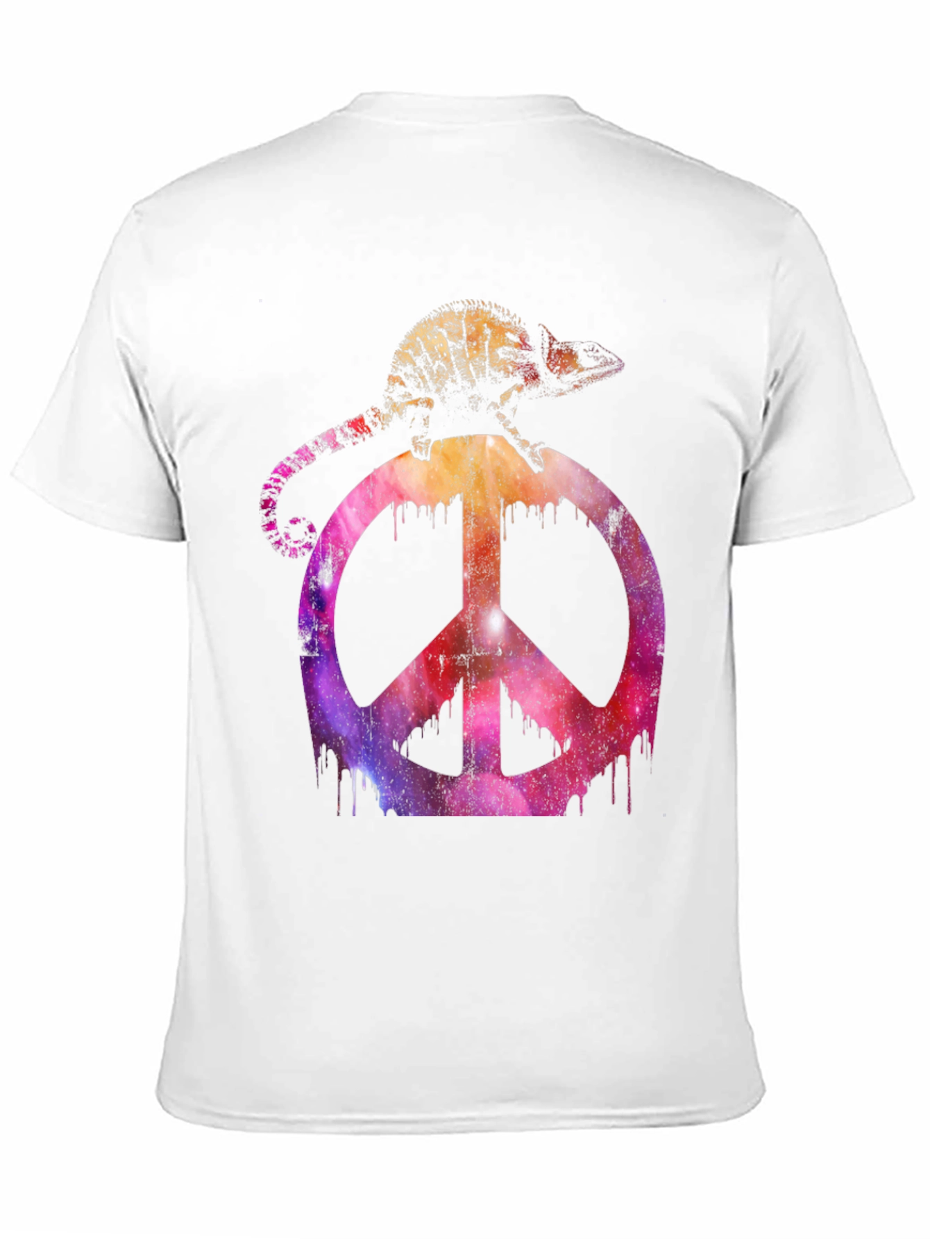Chameleon Peace Sign Graphic T-Shirt