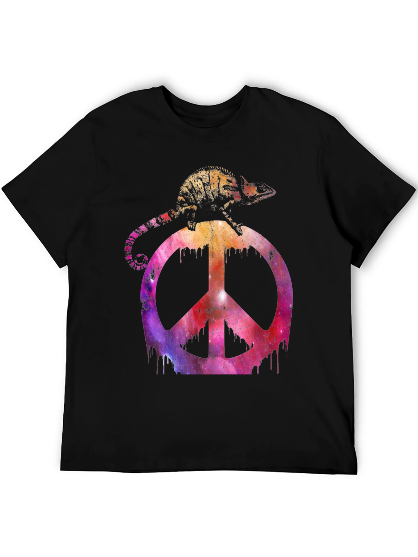 Chameleon Peace Sign Graphic T-Shirt