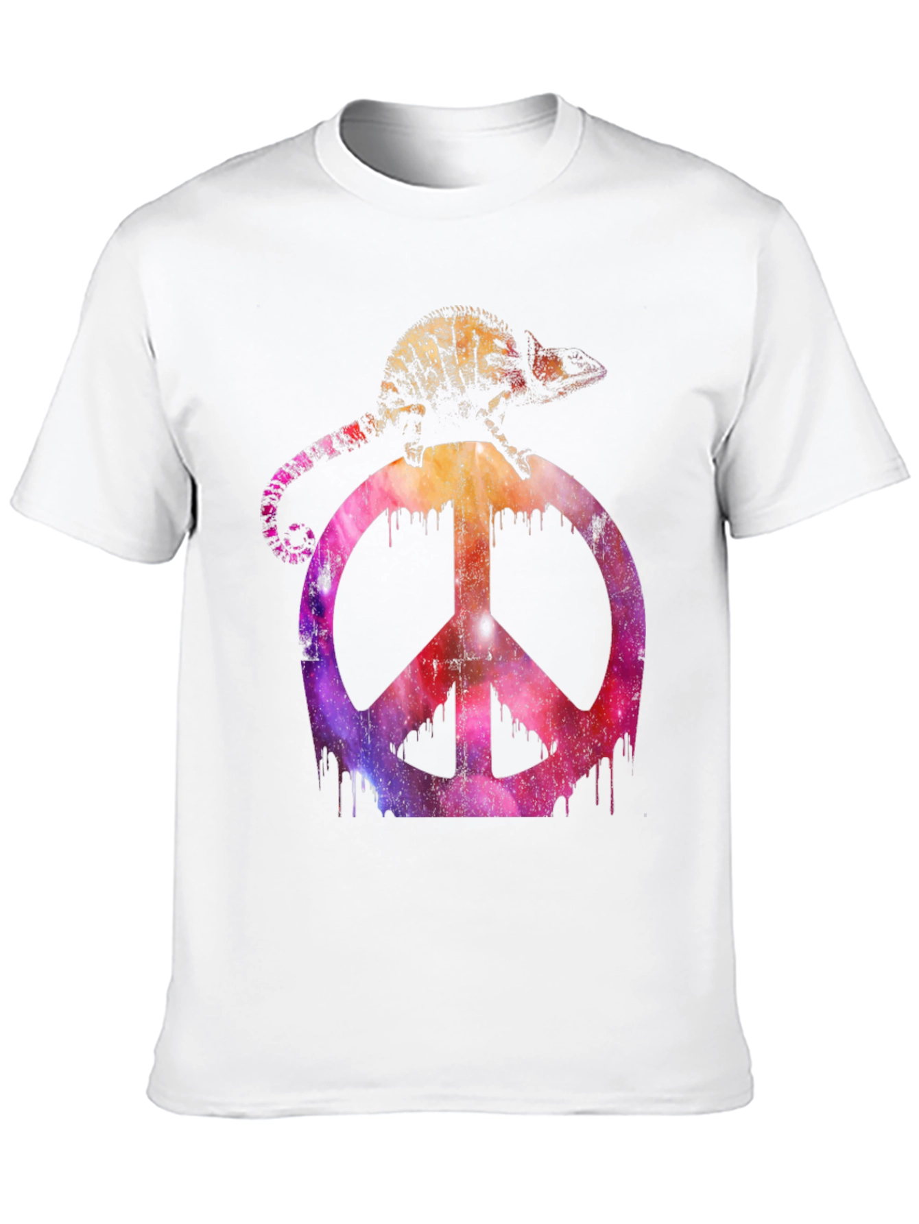Chameleon Peace Sign Graphic T-Shirt