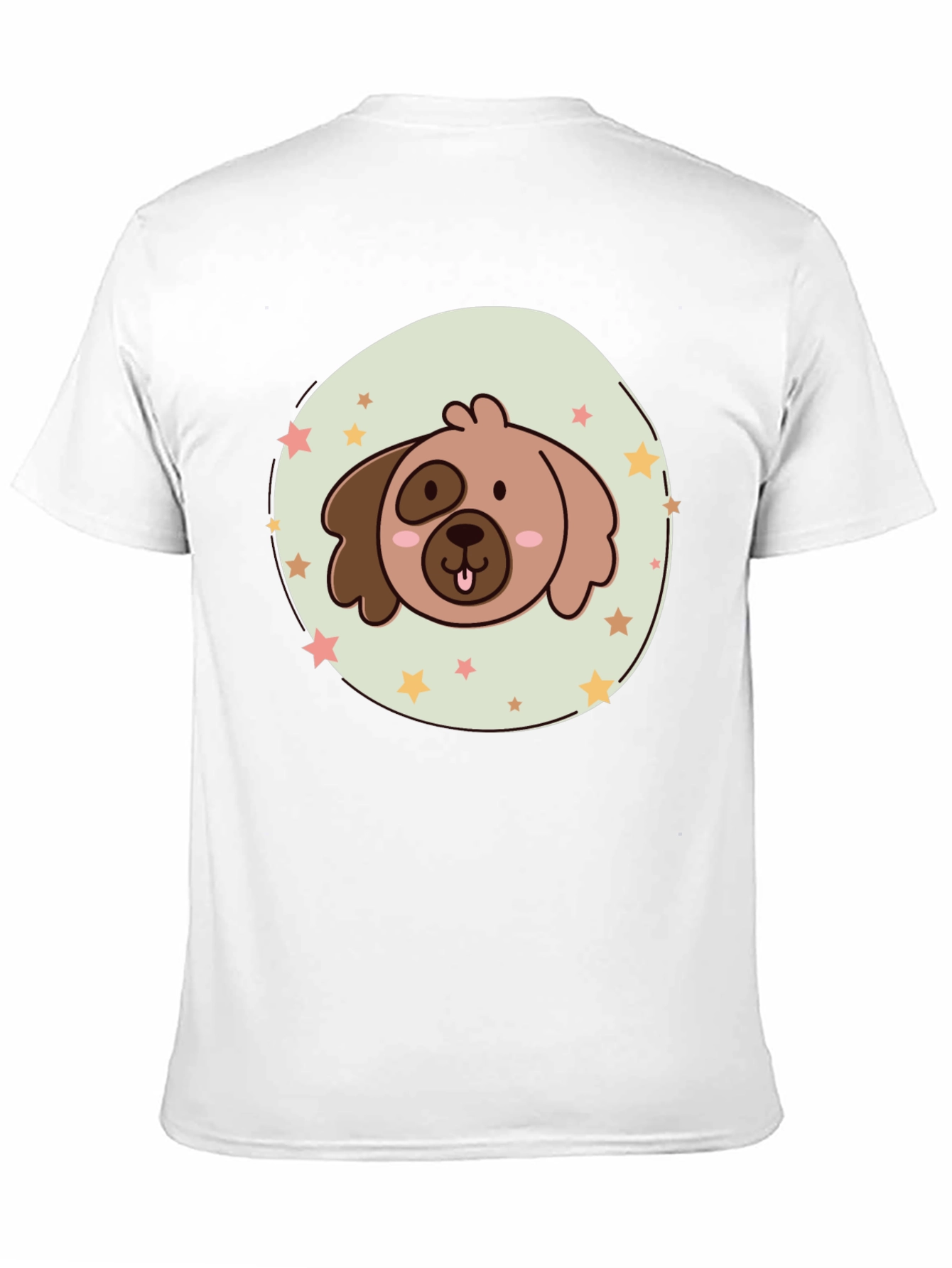 Cute Cartoon Dog Graphic T-Shirt - Black