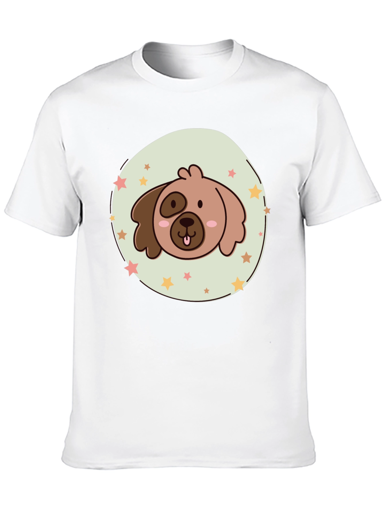 Cute Cartoon Dog Graphic T-Shirt - Black
