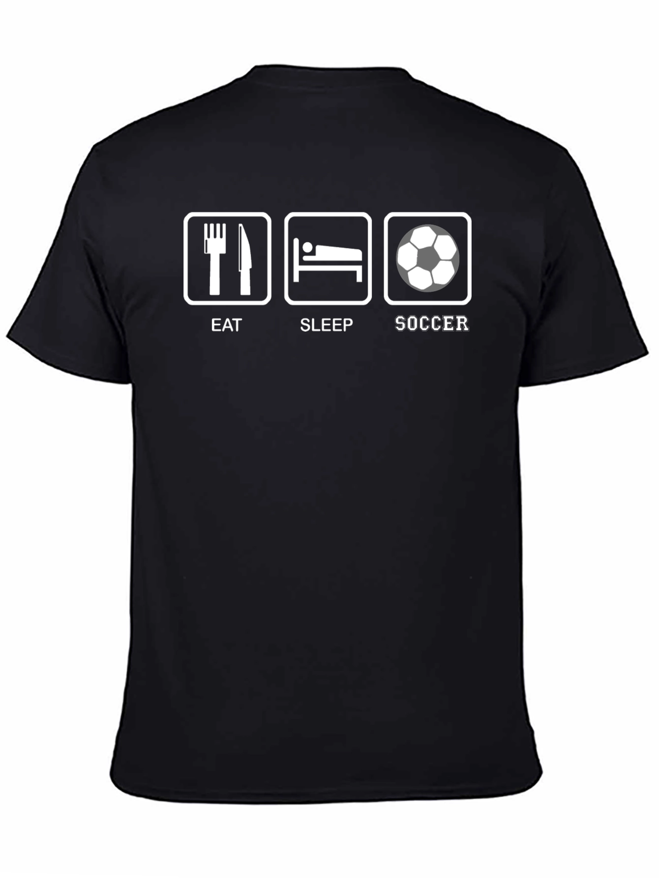Eat Sleep Soccer T-Shirt - Funny Graphic Tee