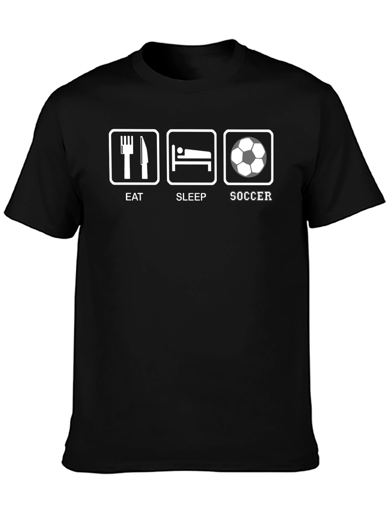 Eat Sleep Soccer T-Shirt - Funny Graphic Tee