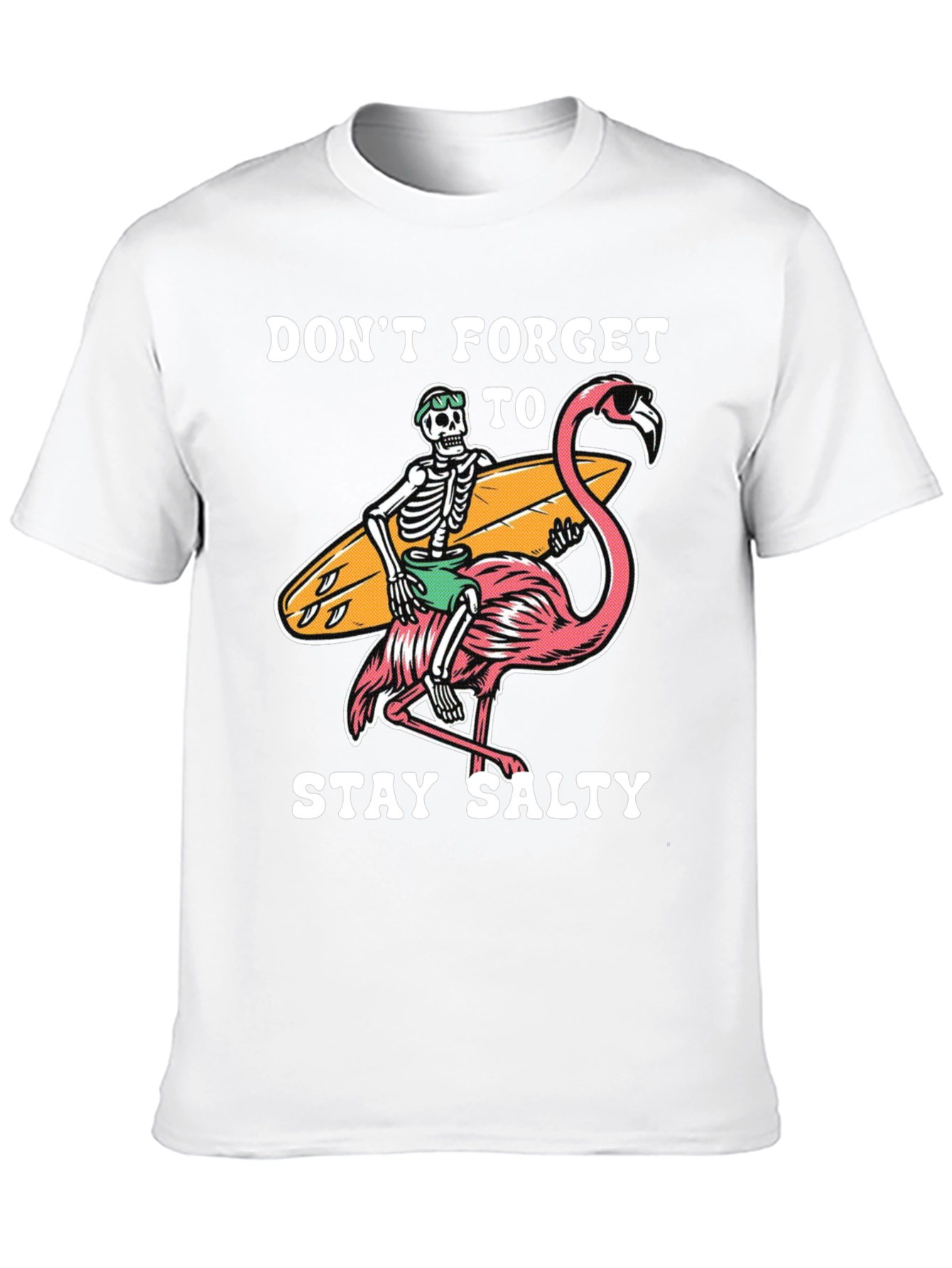 Salty Skeleton Flamingo Graphic Tee