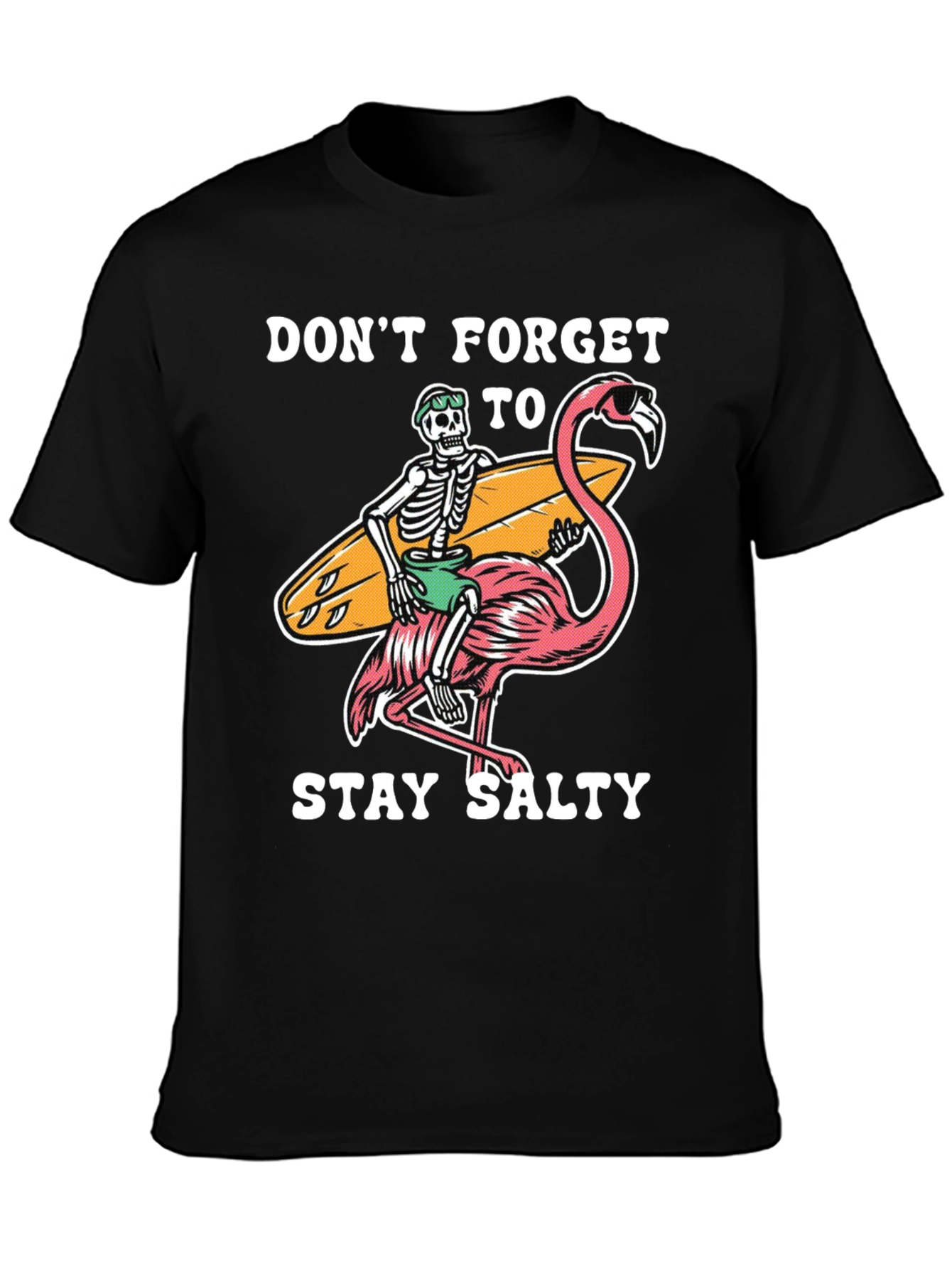 Salty Skeleton Flamingo Graphic Tee