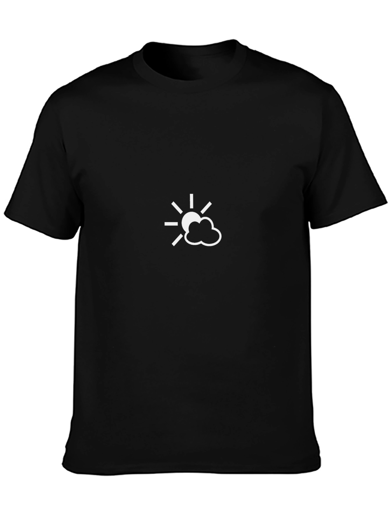 Mens Black T-Shirt - Sun and Cloud Graphic