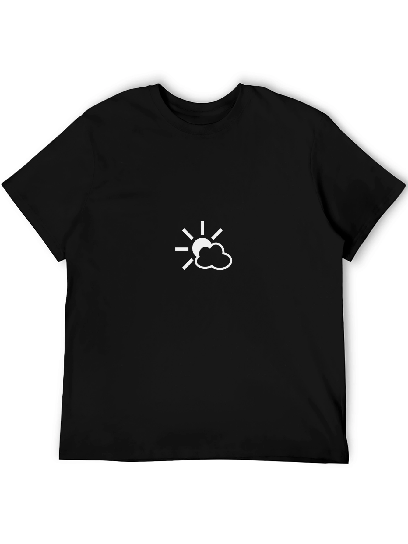 Mens Black T-Shirt - Sun and Cloud Graphic