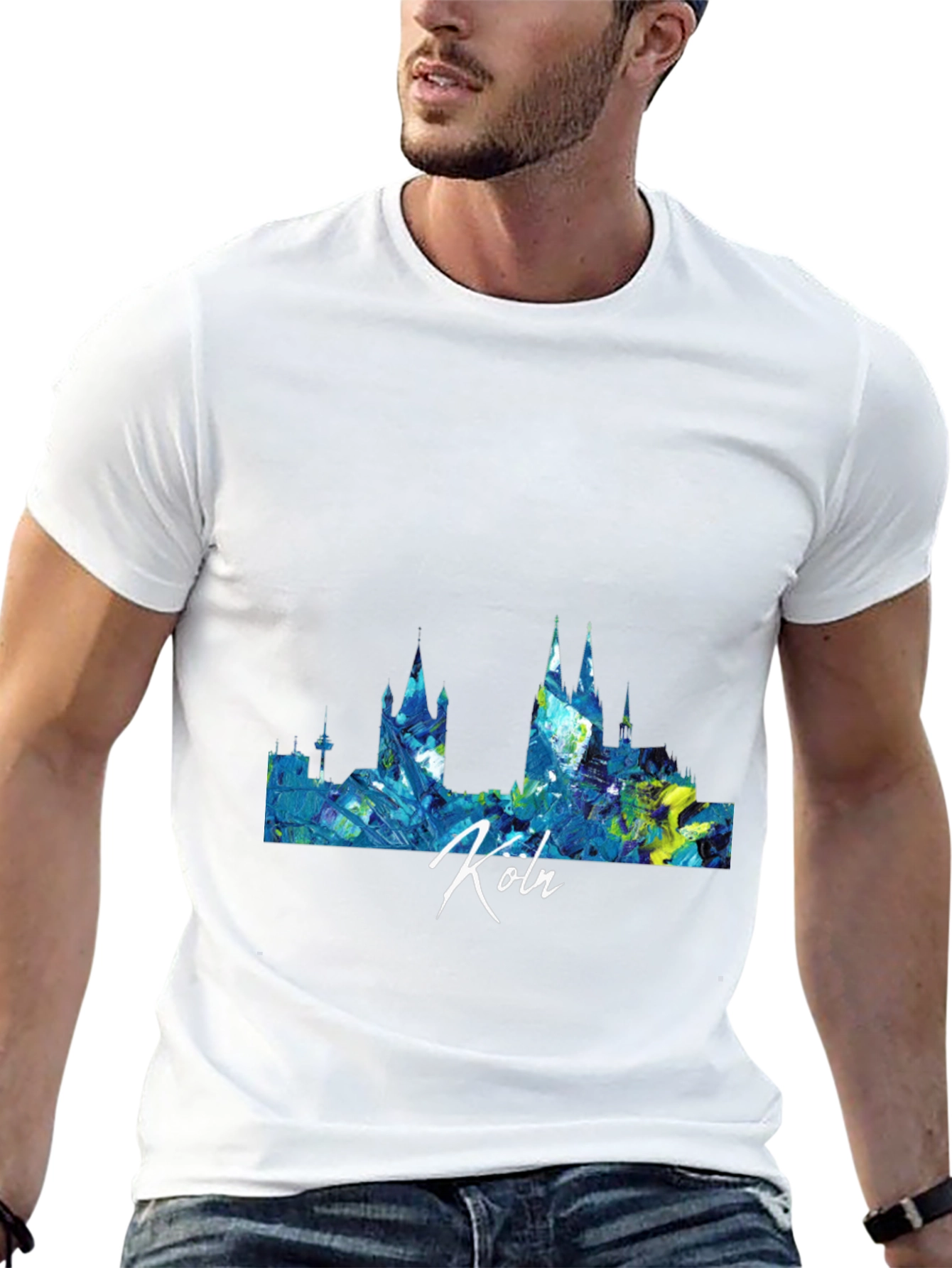 Cologne Skyline Mens Graphic Tee