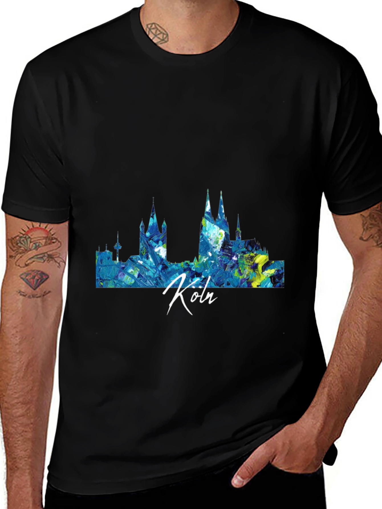 Cologne Skyline Mens Graphic Tee
