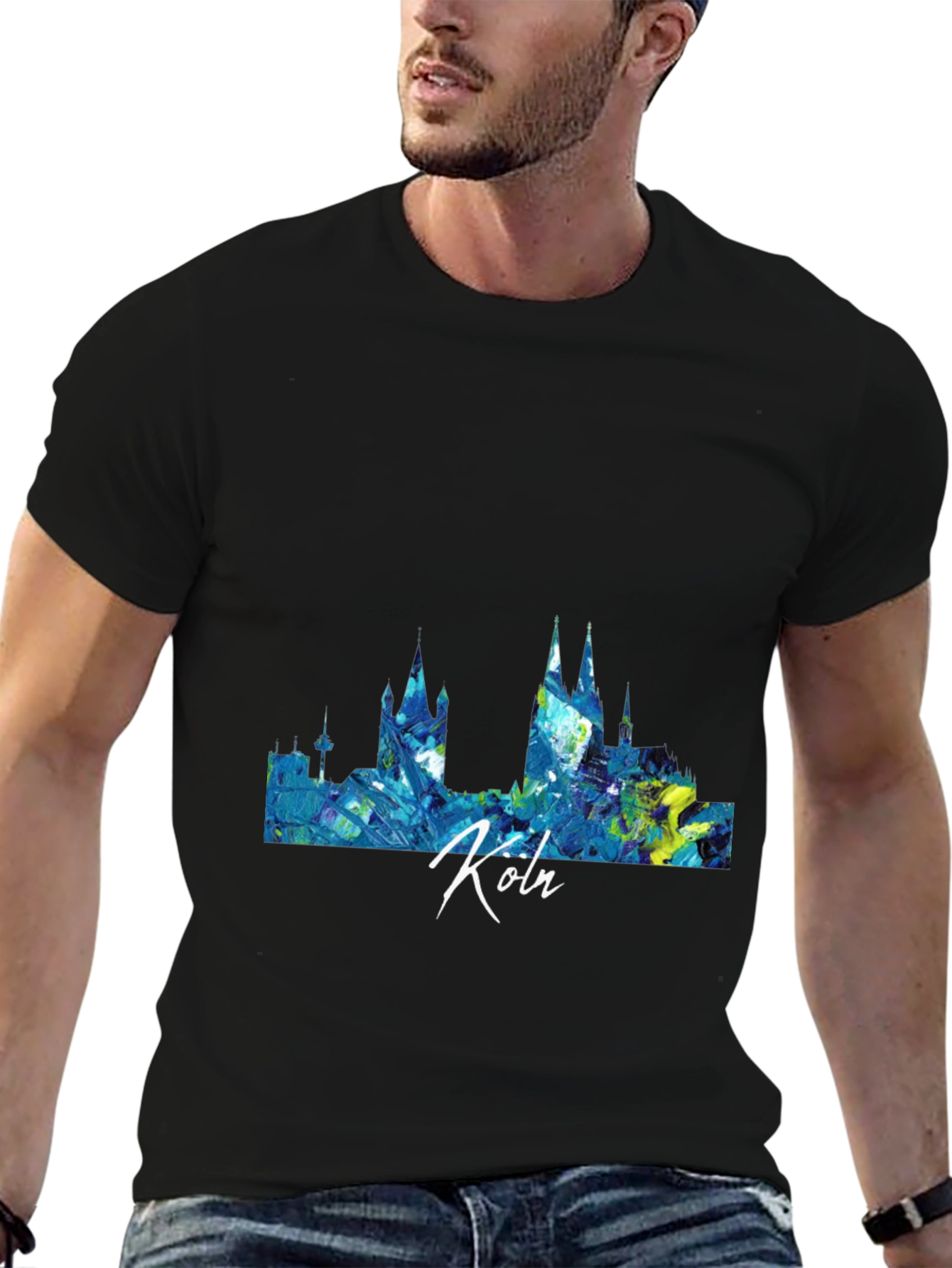 Cologne Skyline Mens Graphic Tee