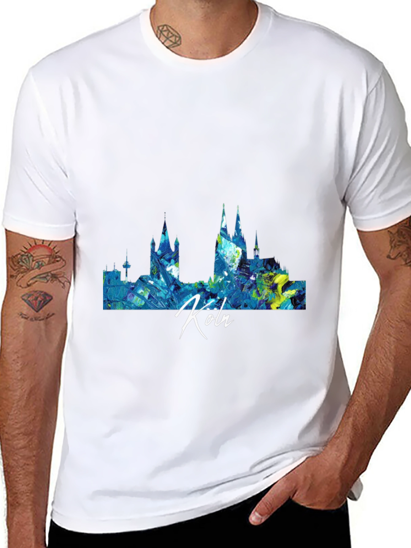 Cologne Skyline Mens Graphic Tee