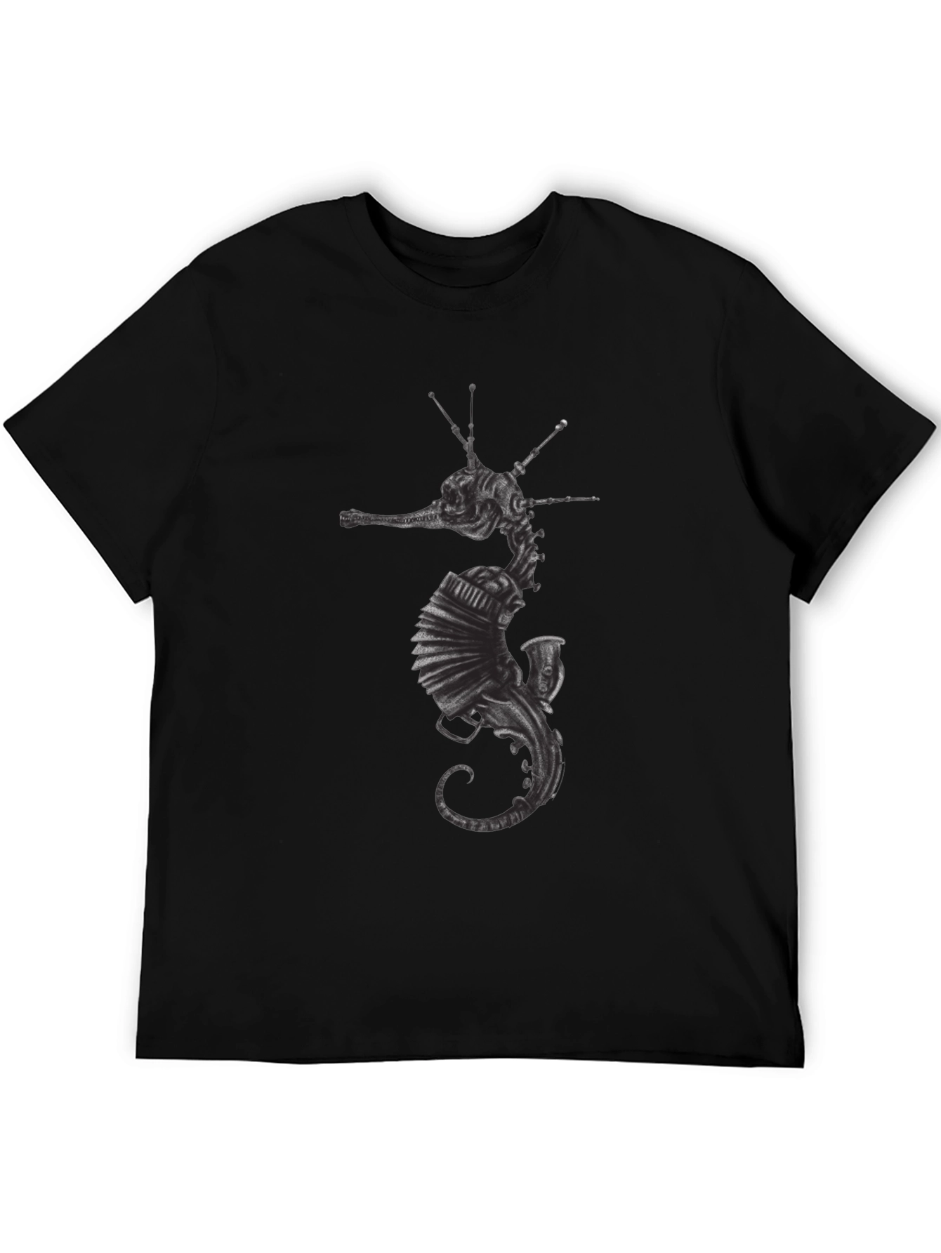 Steampunk Seahorse Graphic T-Shirt - Unique Design