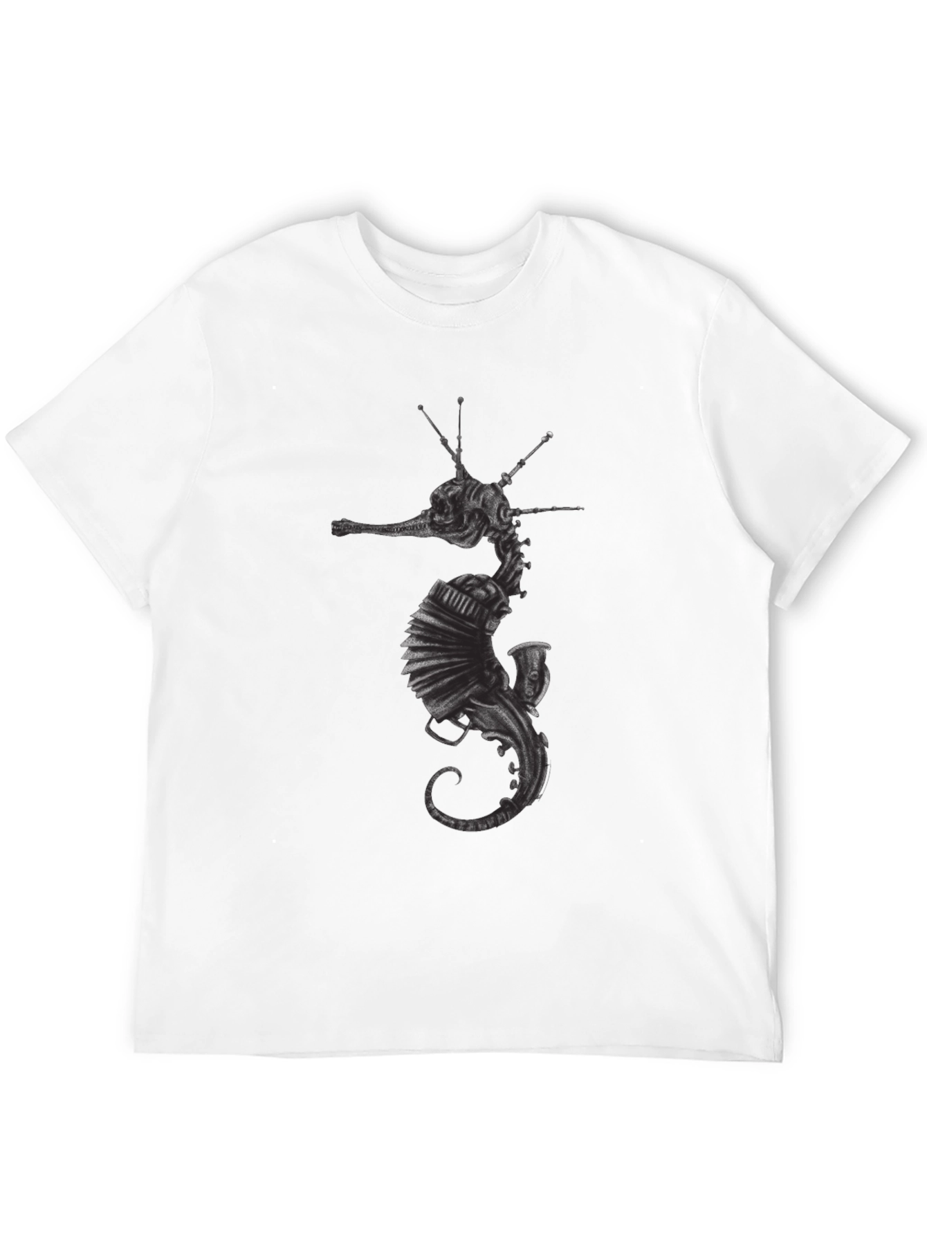Steampunk Seahorse Graphic T-Shirt - Unique Design