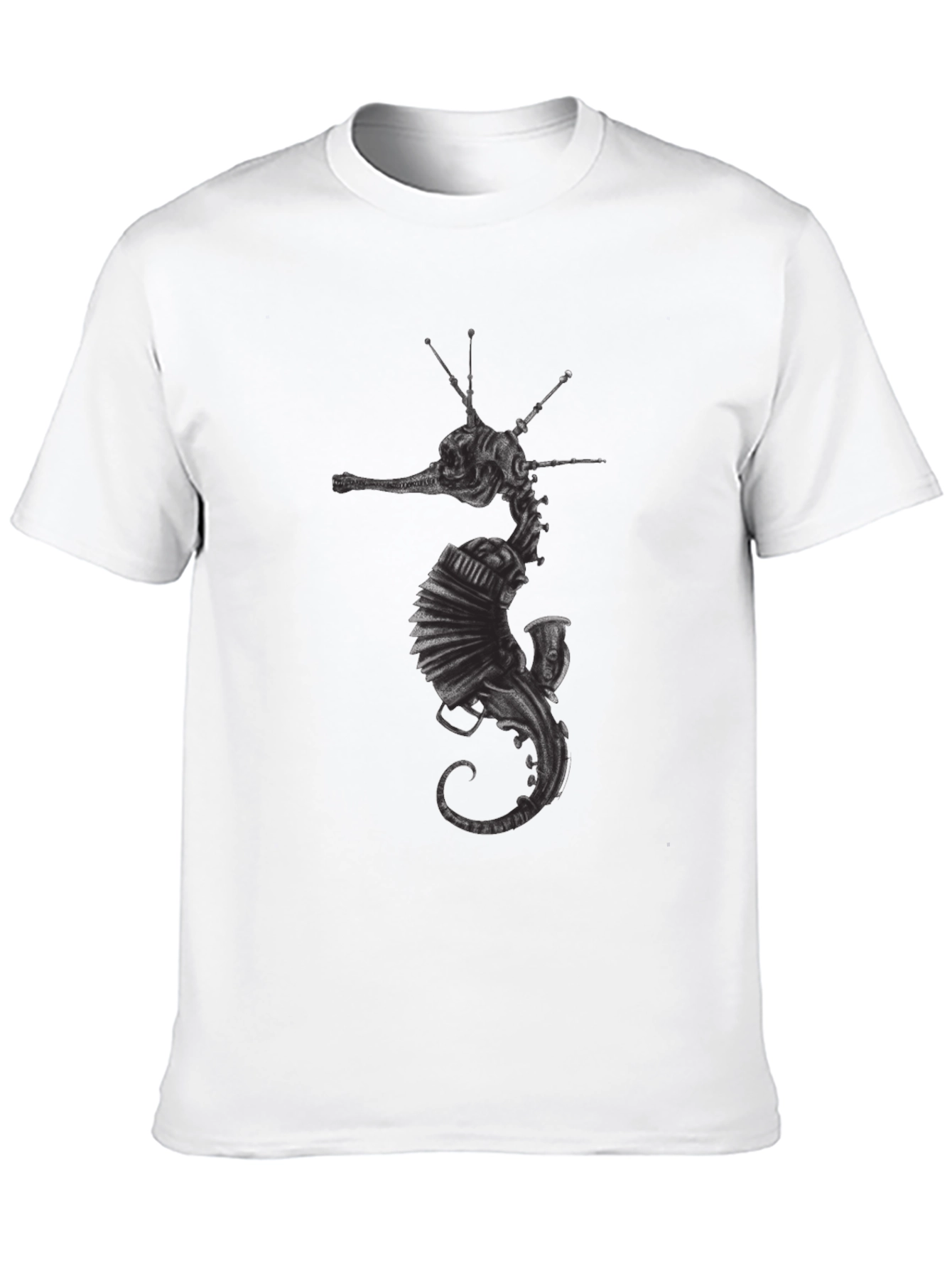 Steampunk Seahorse Graphic T-Shirt - Unique Design