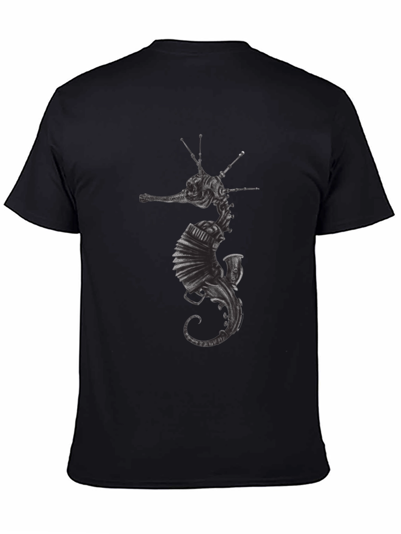 Steampunk Seahorse Graphic T-Shirt - Unique Design