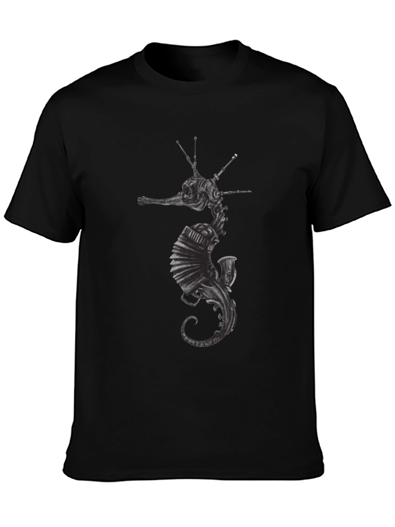 Steampunk Seahorse Graphic T-Shirt - Unique Design