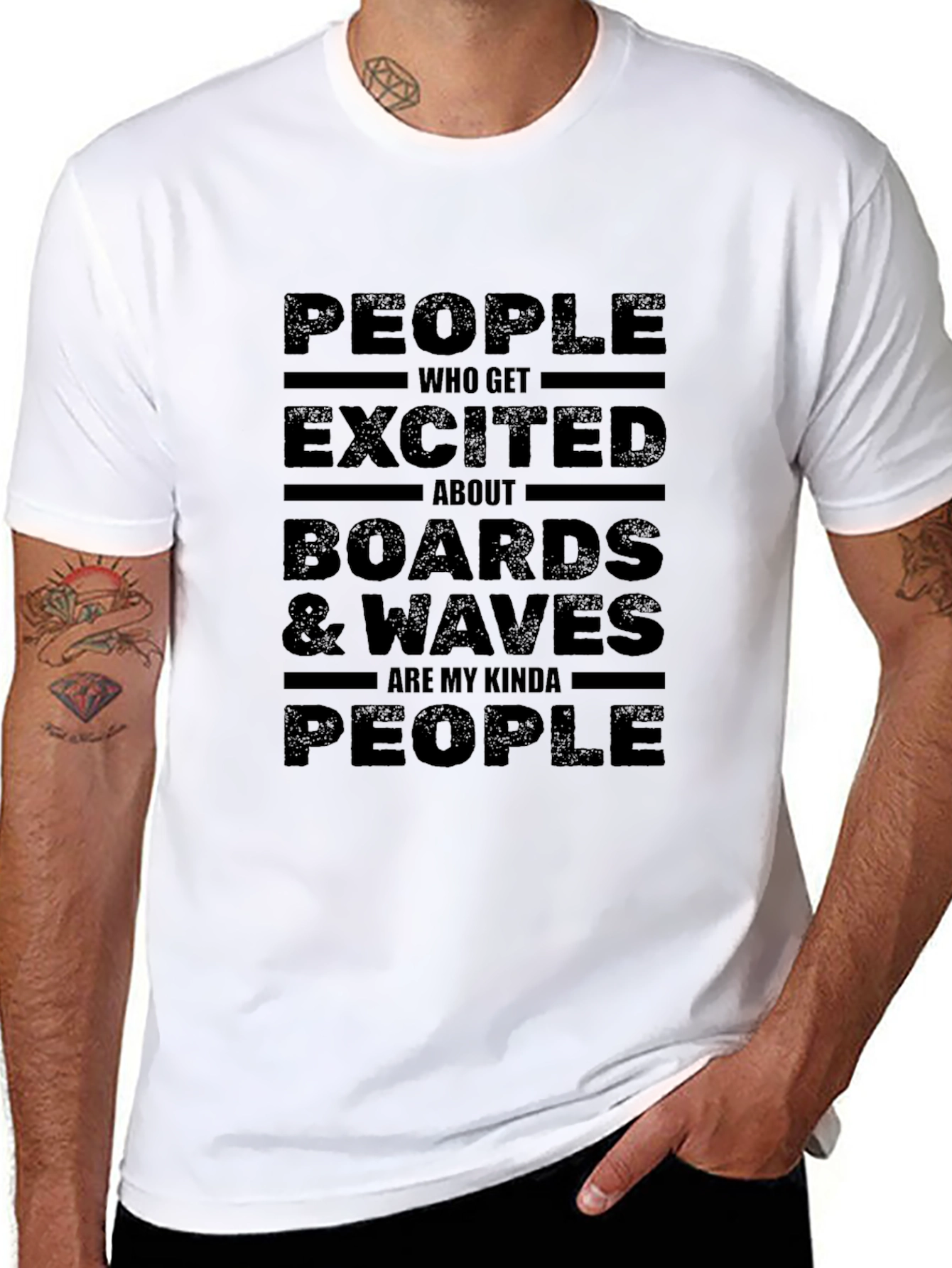 People Boards & Waves T-Shirt - Black