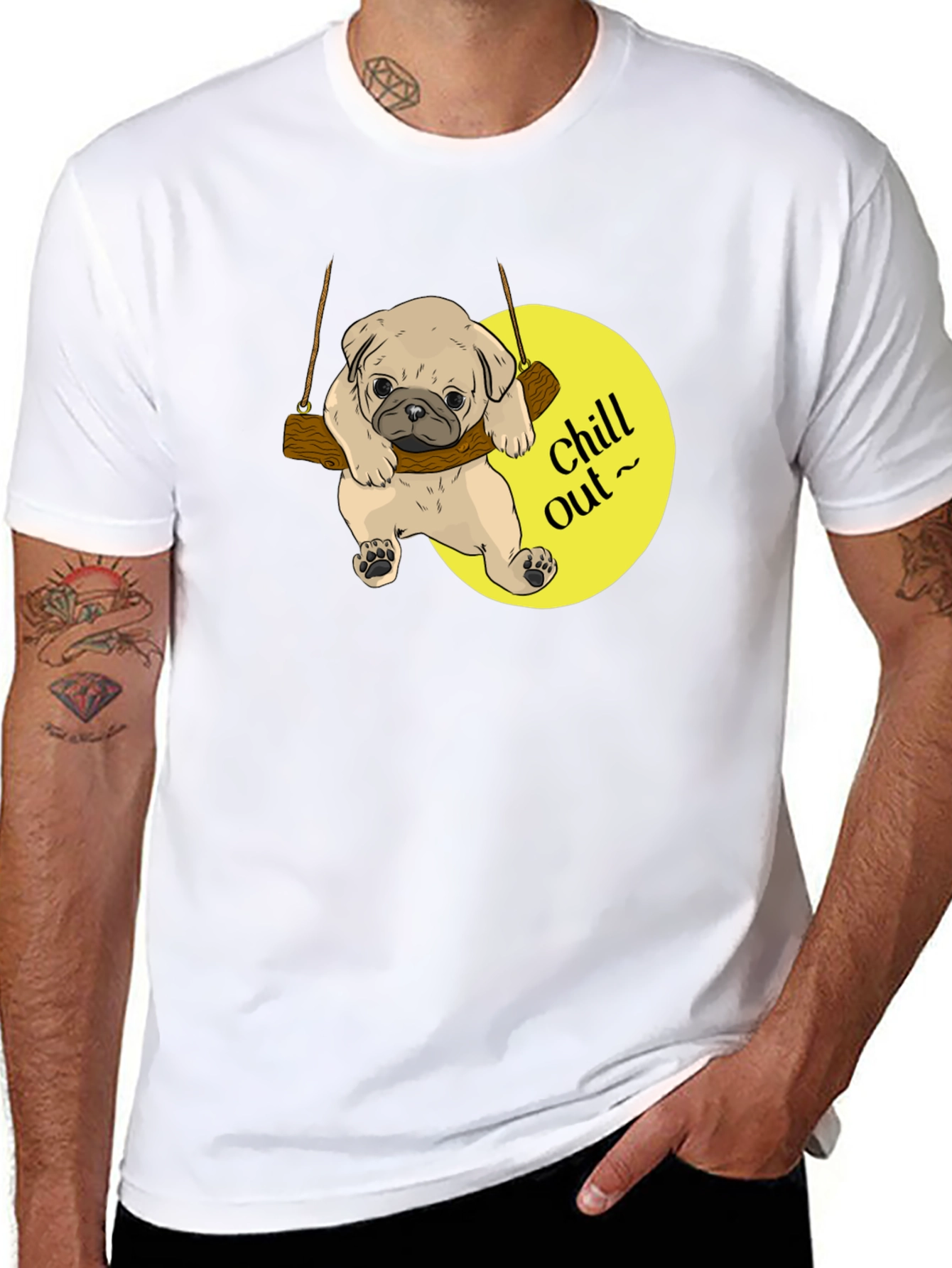 Chill Out Pug Graphic T-Shirt