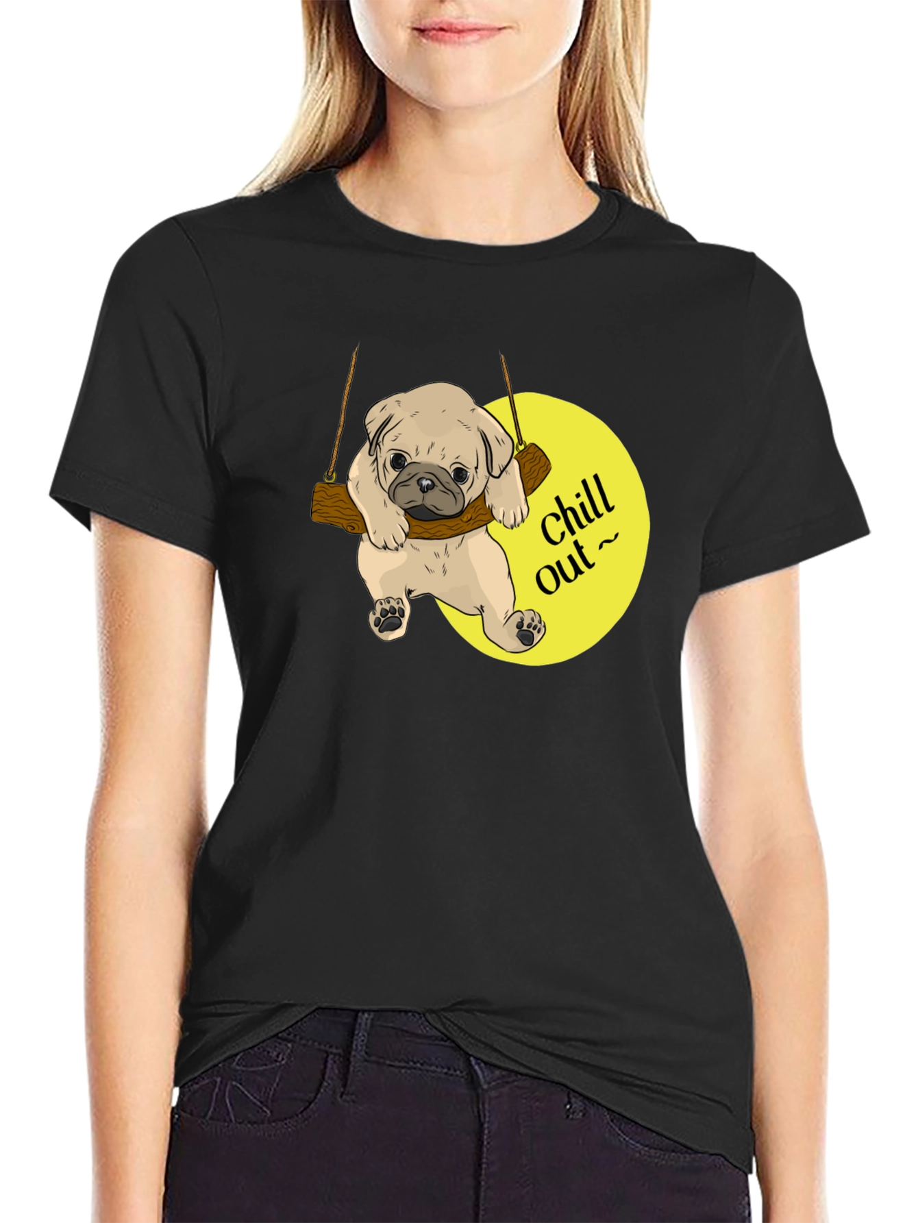 Chill Out Pug Graphic T-Shirt