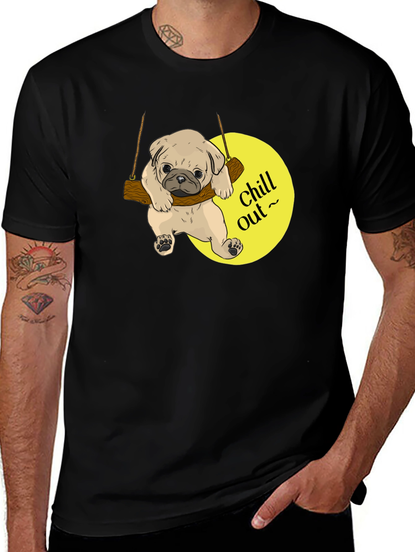 Chill Out Pug Graphic T-Shirt