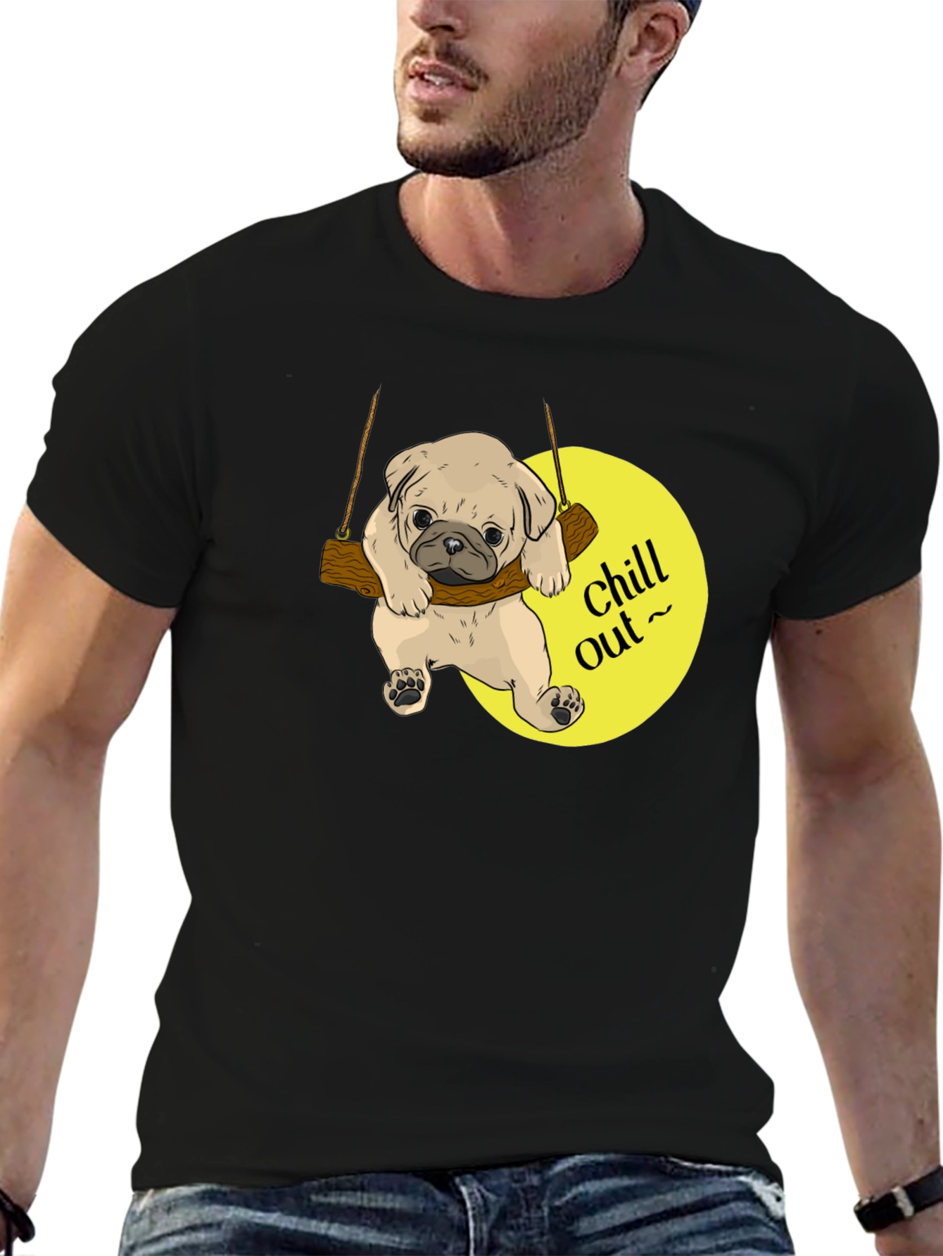 Chill Out Pug Graphic T-Shirt