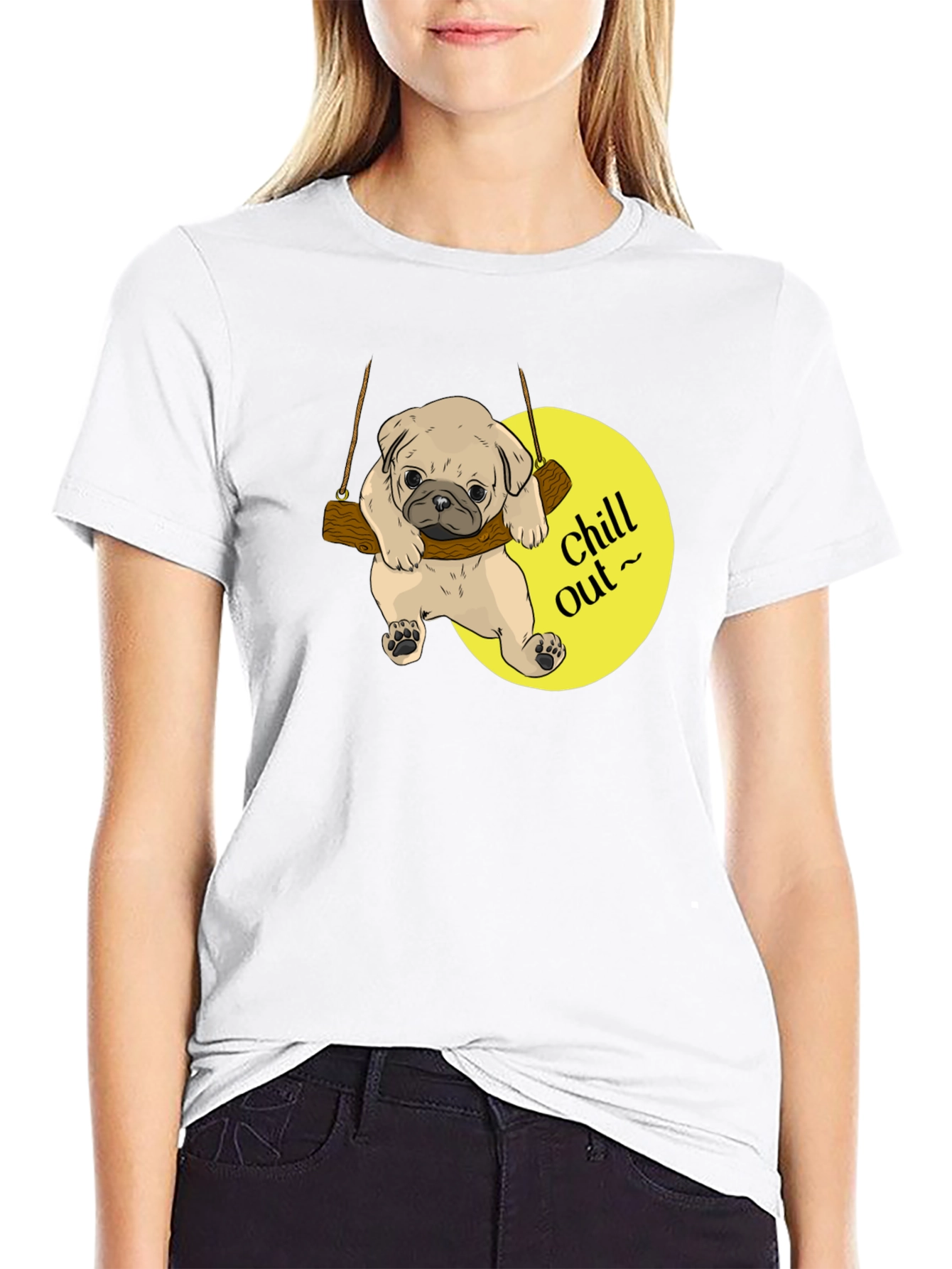 Chill Out Pug Graphic T-Shirt