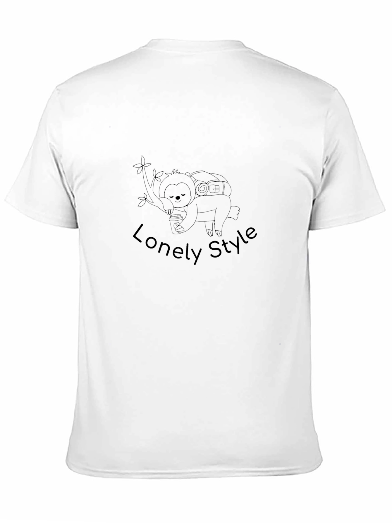 Lonely Style Sloth Graphic Tee - Black
