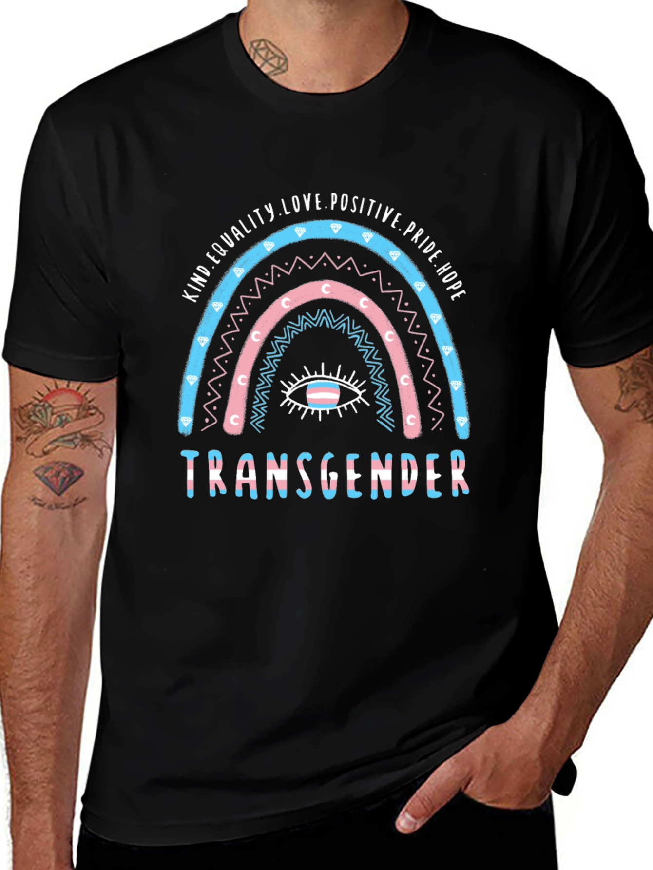 Transgender Pride Rainbow Graphic T-Shirt