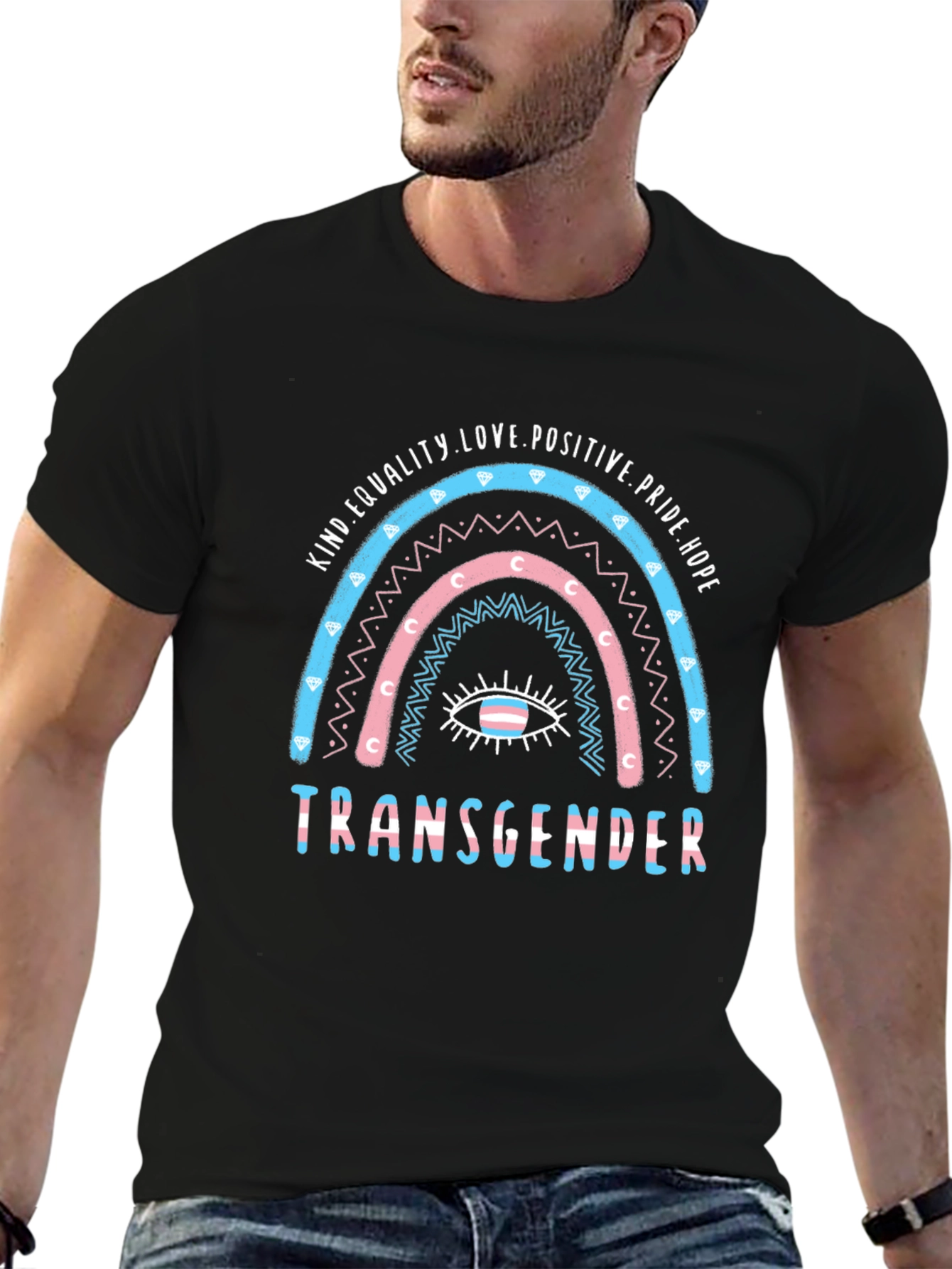 Transgender Pride Rainbow Graphic T-Shirt