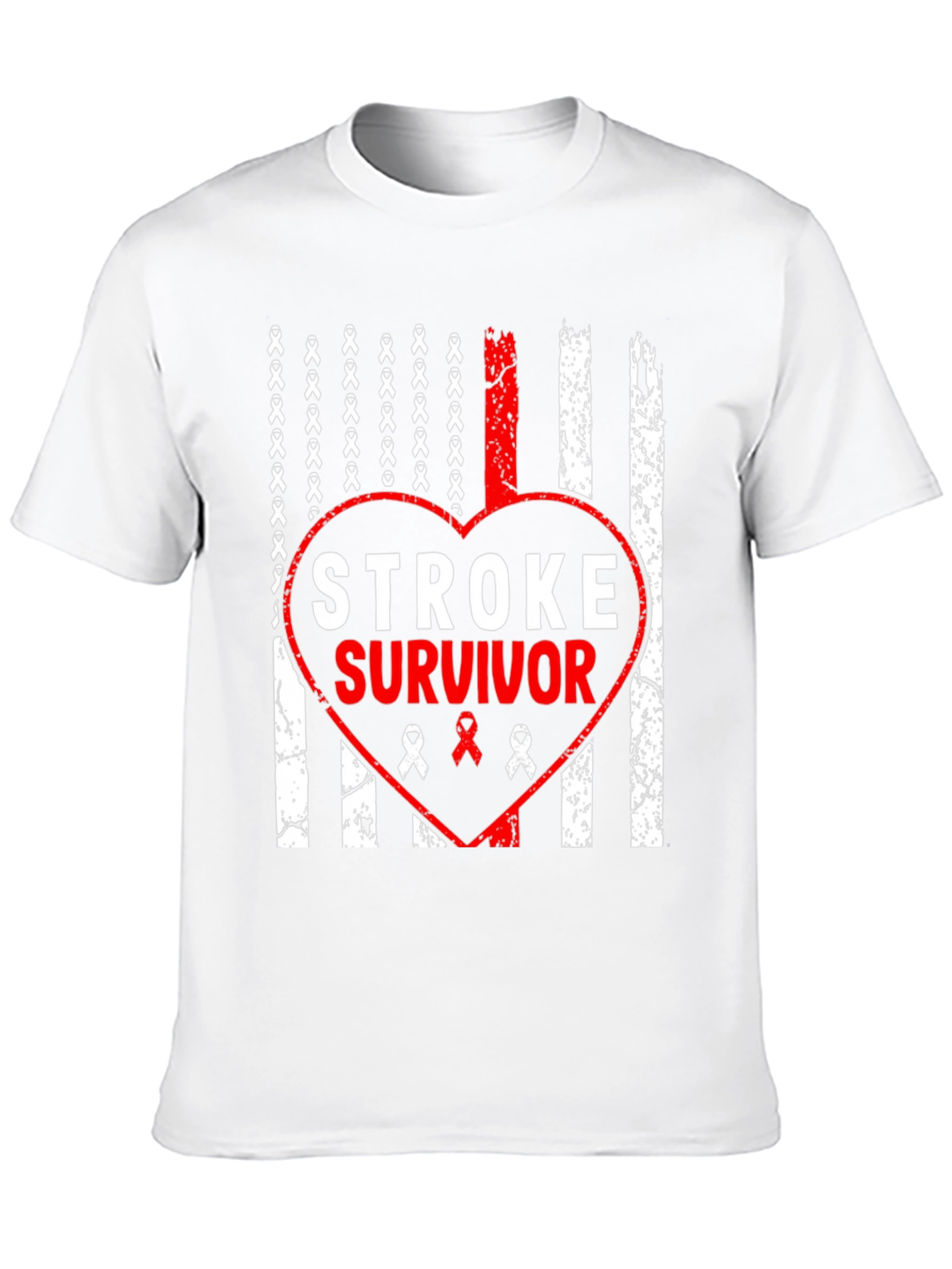 Stroke Survivor Flag Heart T-Shirt