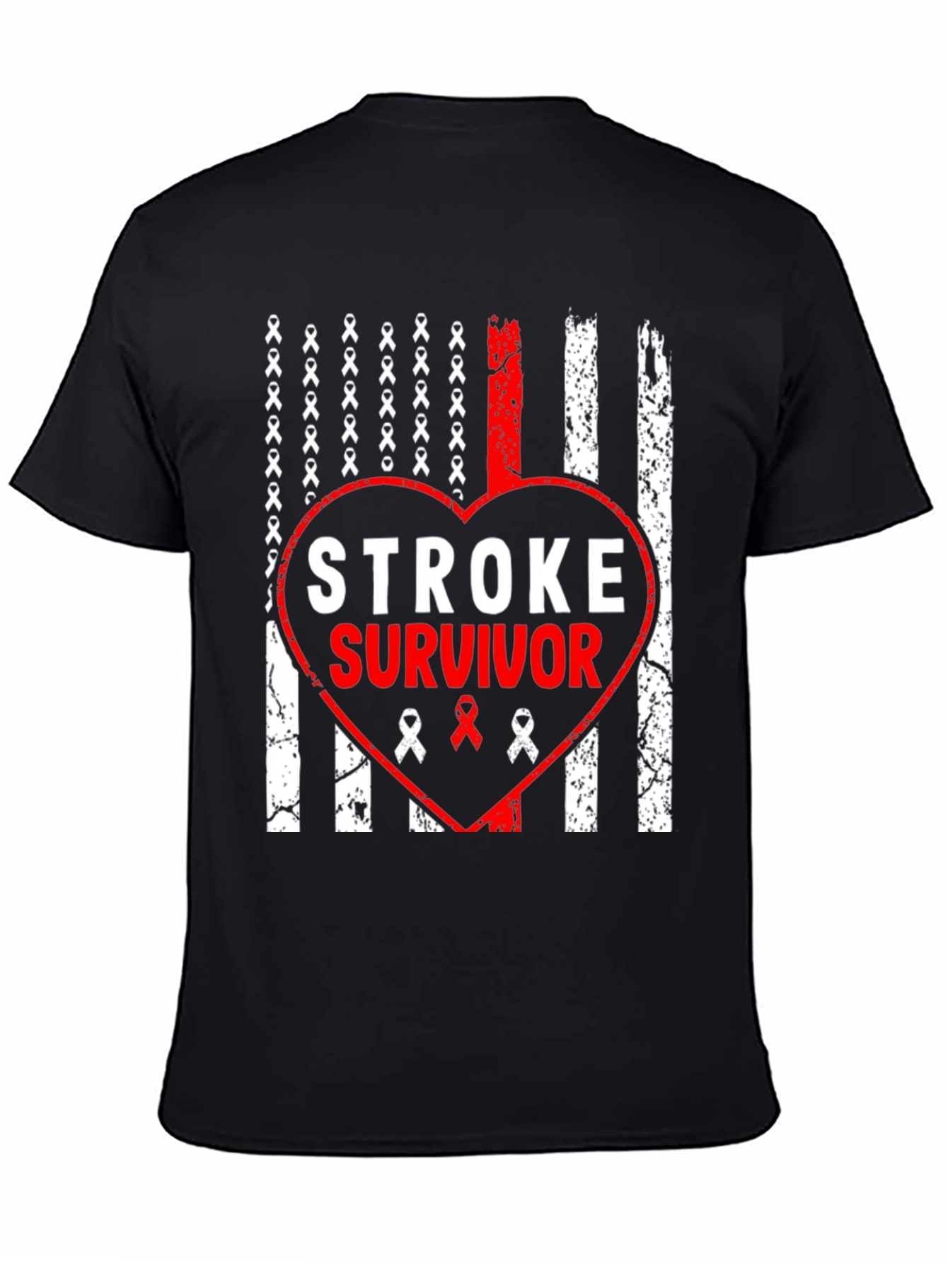 Stroke Survivor Flag Heart T-Shirt