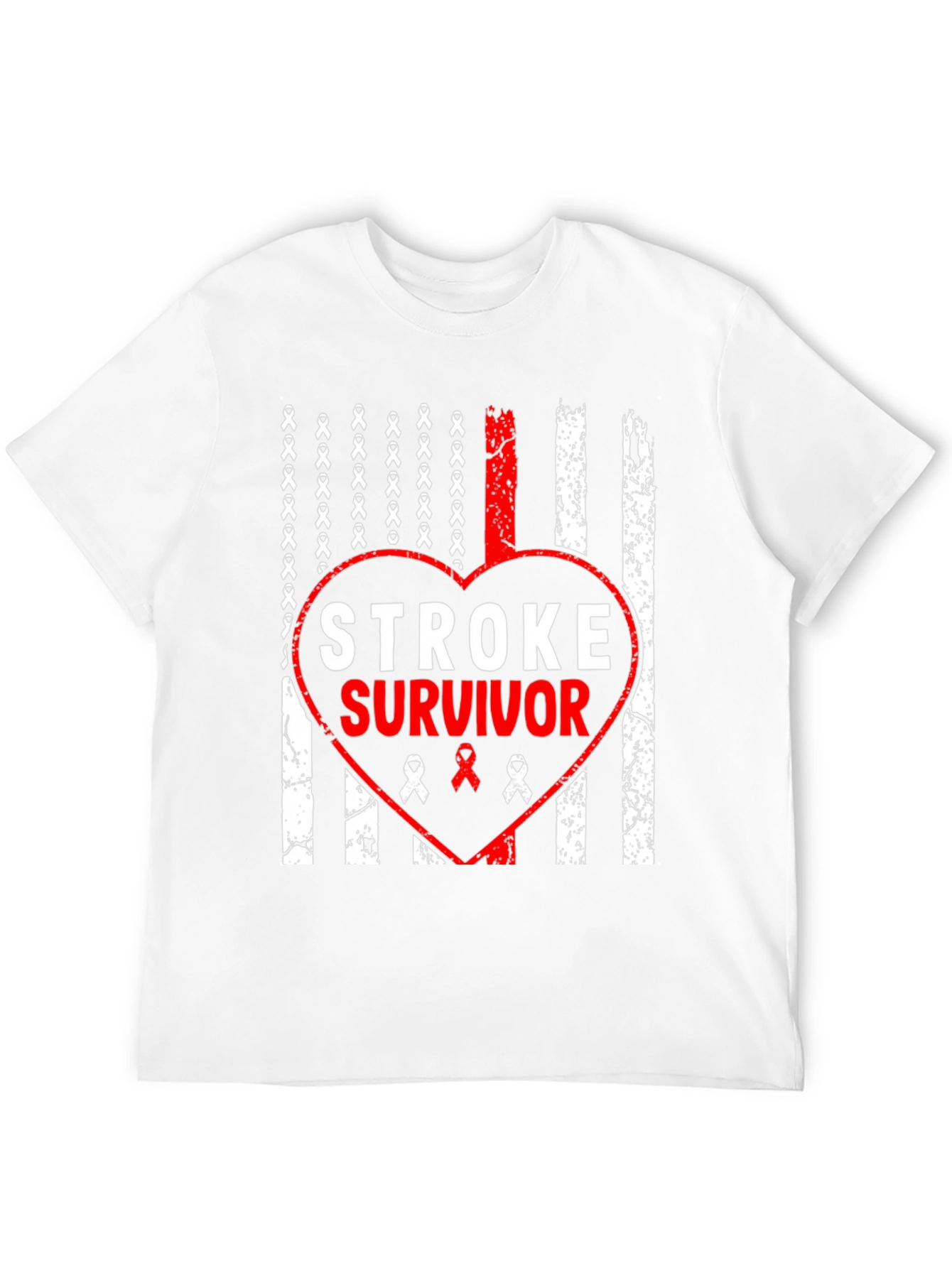 Stroke Survivor Flag Heart T-Shirt