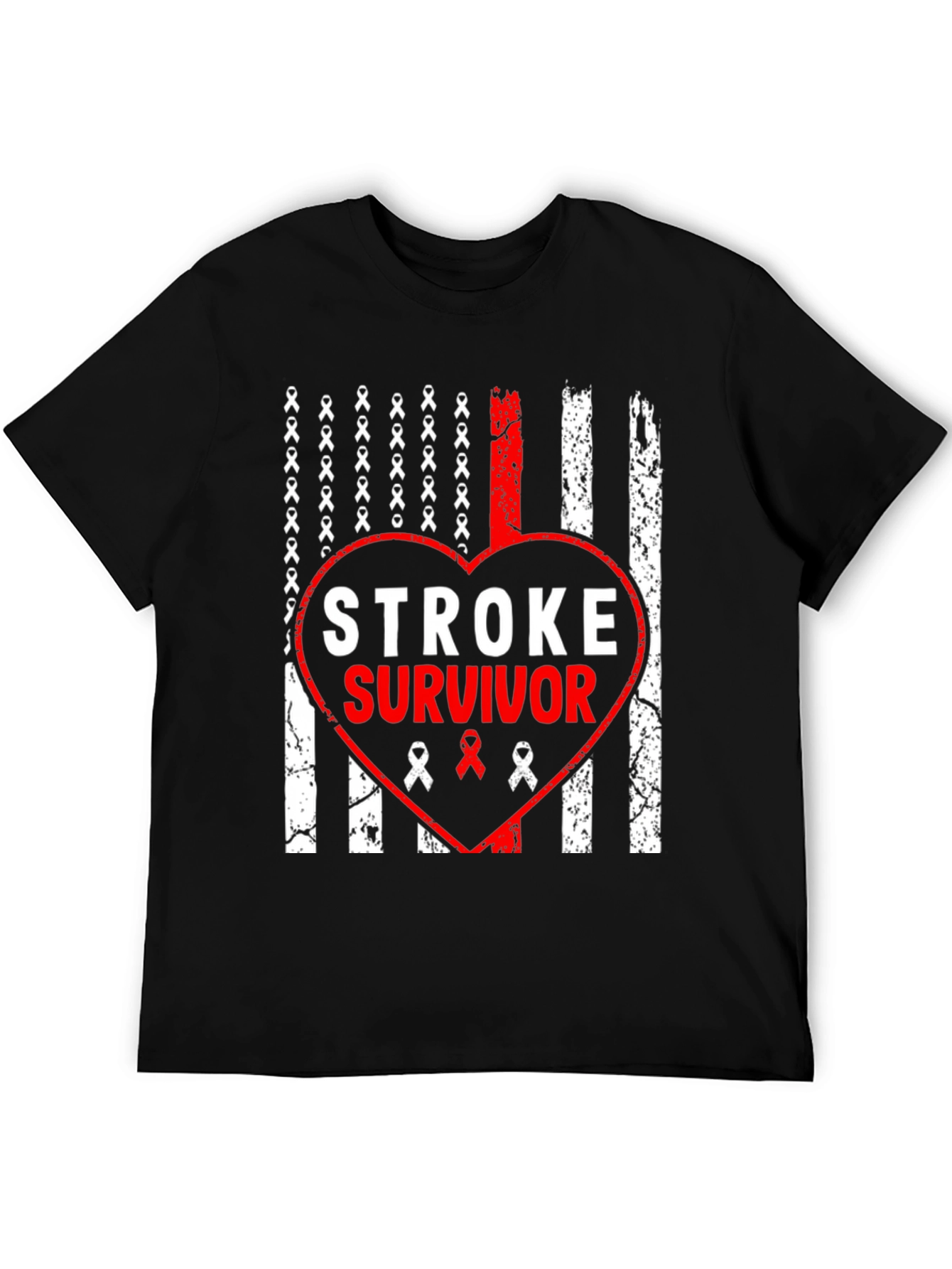 Stroke Survivor Flag Heart T-Shirt