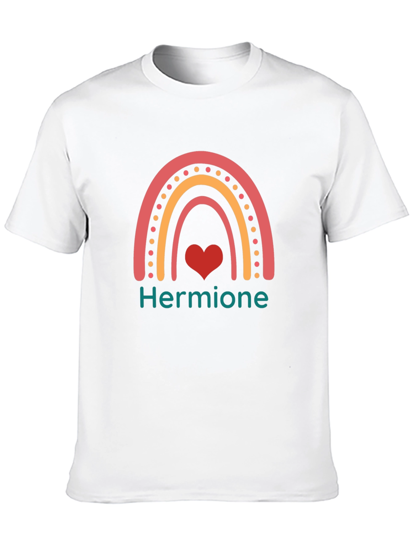 Hermione Rainbow Heart Black T-Shirt
