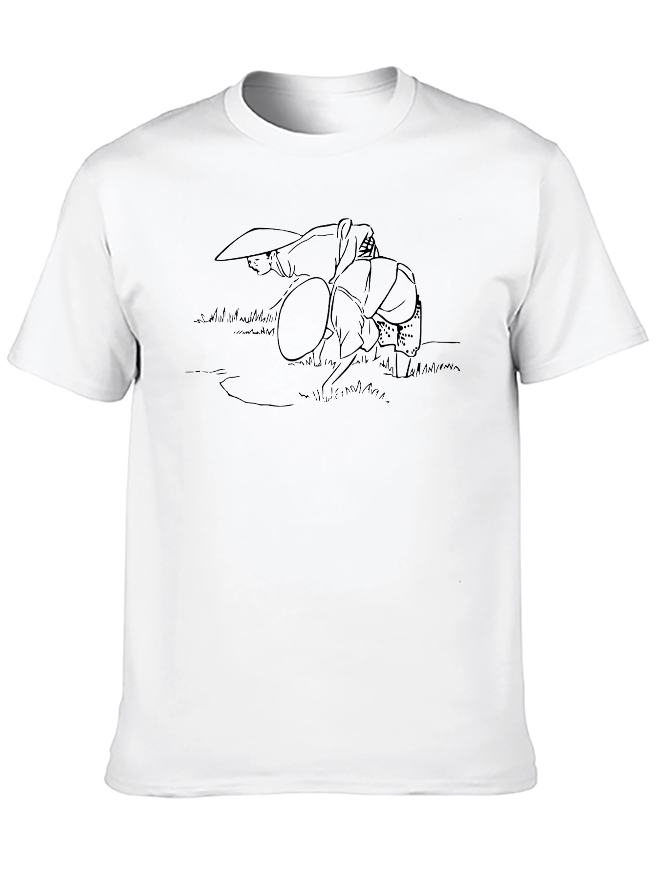 Samurai Sketch Graphic T-Shirt - Black Cotton Tee