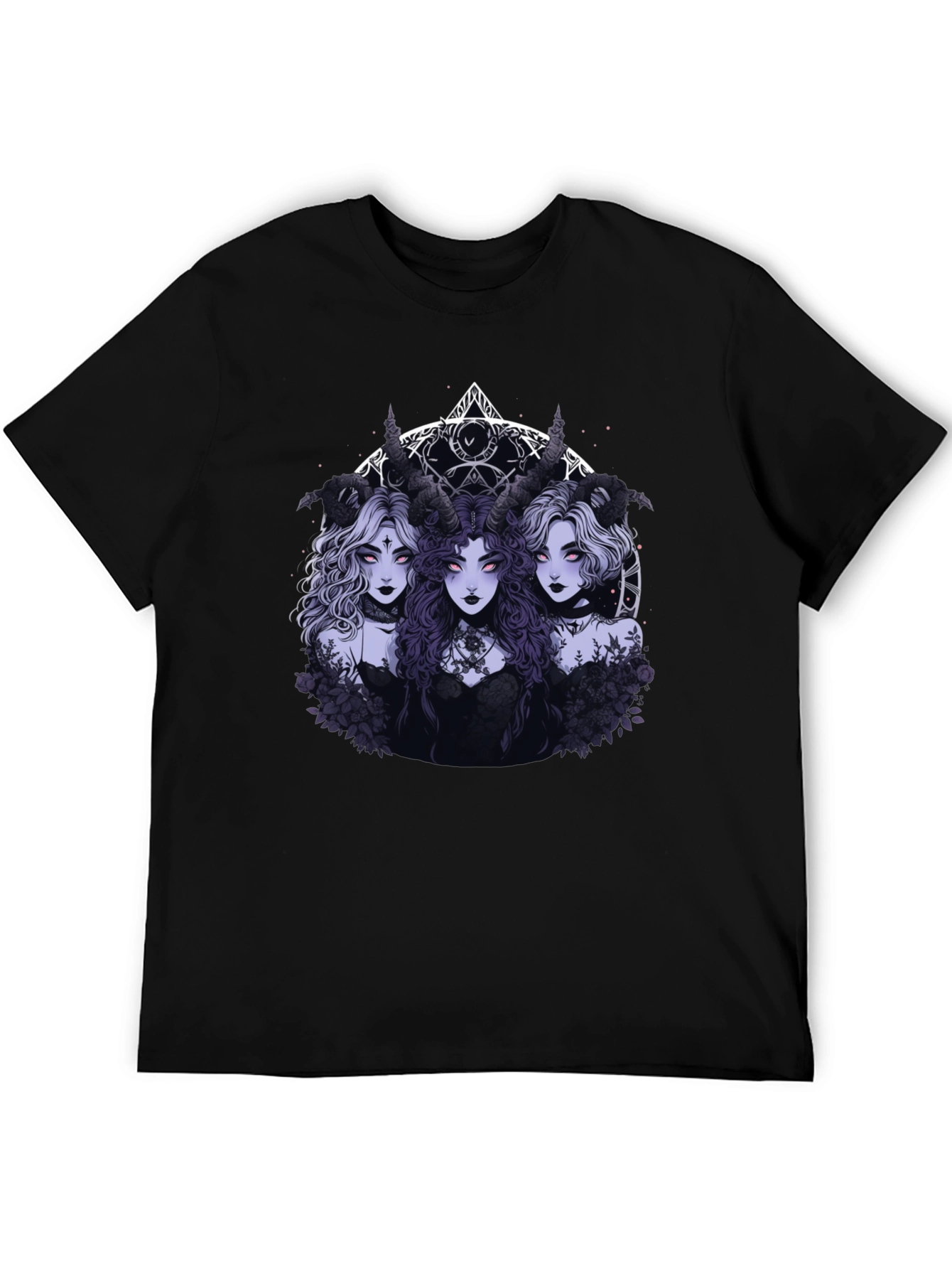 Gothic Horned Goddess Graphic T-Shirt
