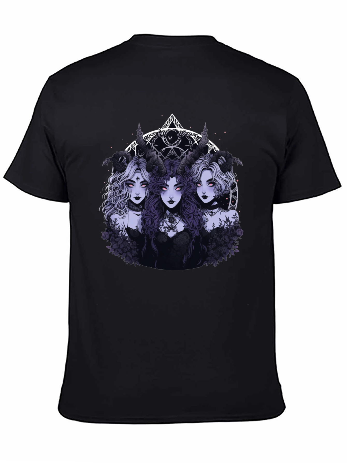 Gothic Horned Goddess Graphic T-Shirt