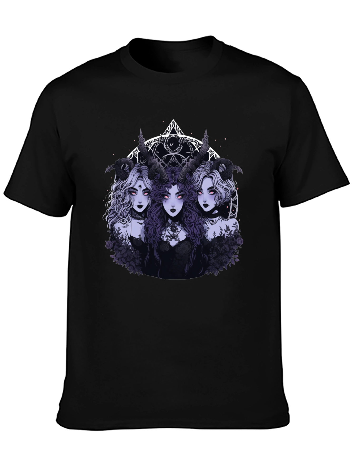 Gothic Horned Goddess Graphic T-Shirt