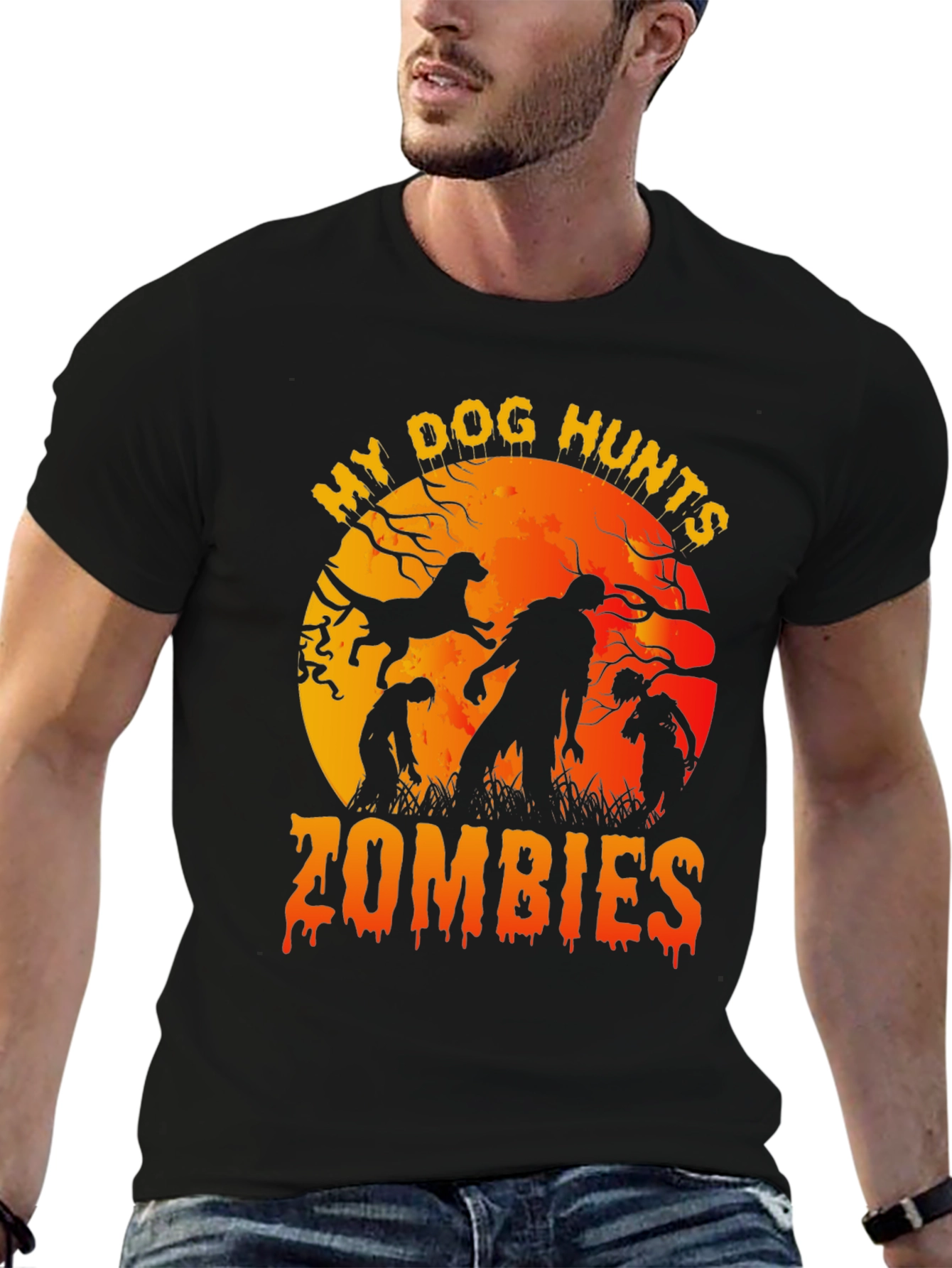 My Dog Hunts Zombies Graphic T-Shirt