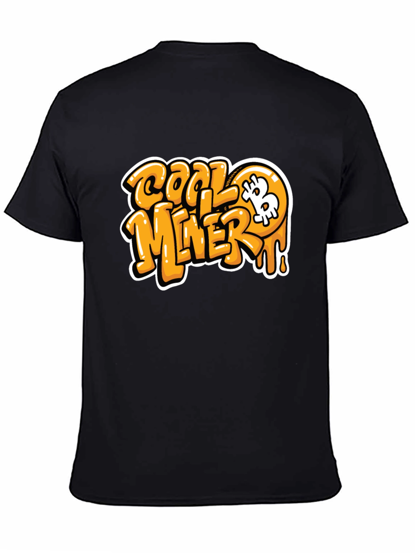 Cool Miner Bitcoin Black Graphic T-Shirt
