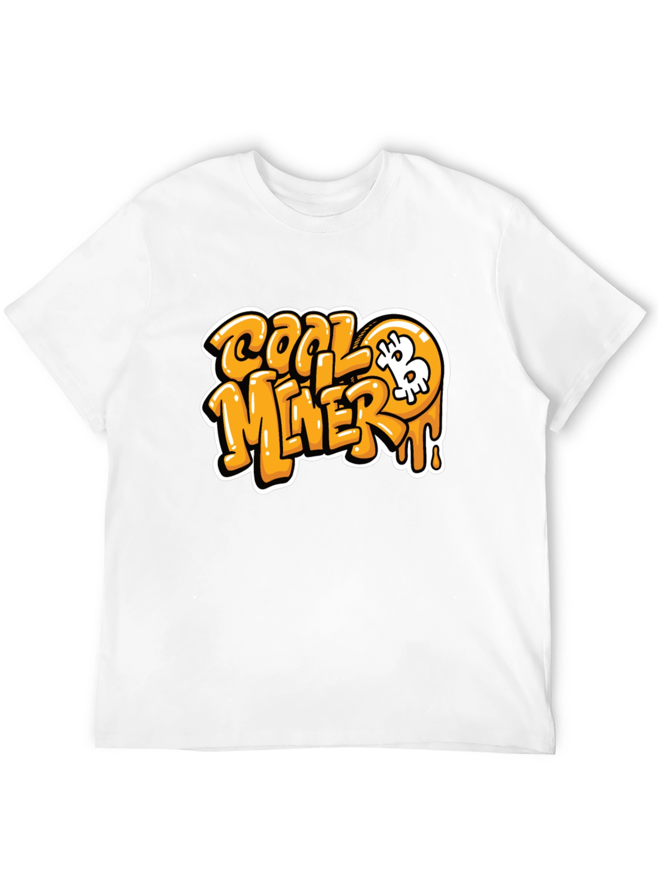Cool Miner Bitcoin Black Graphic T-Shirt