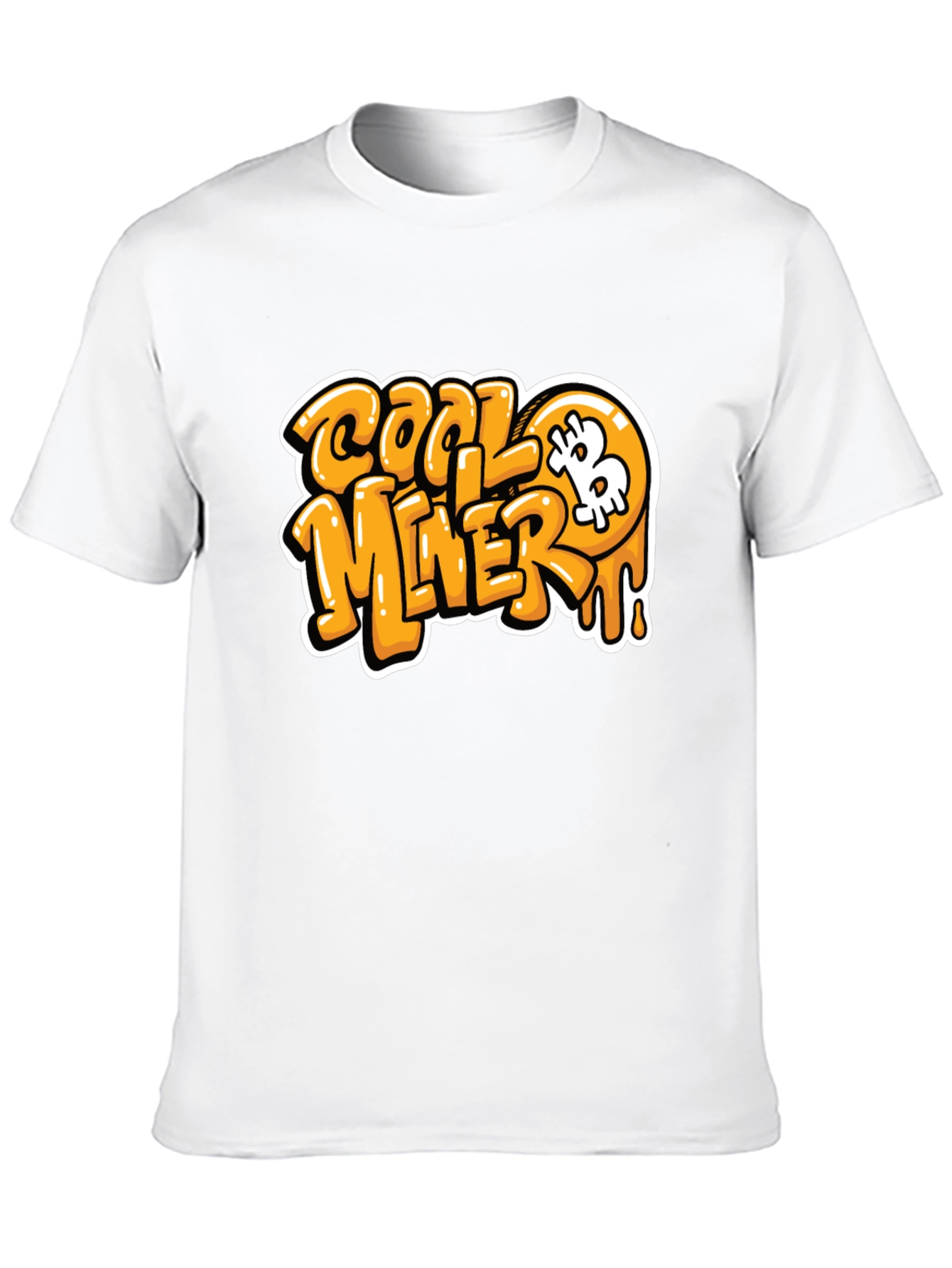 Cool Miner Bitcoin Black Graphic T-Shirt
