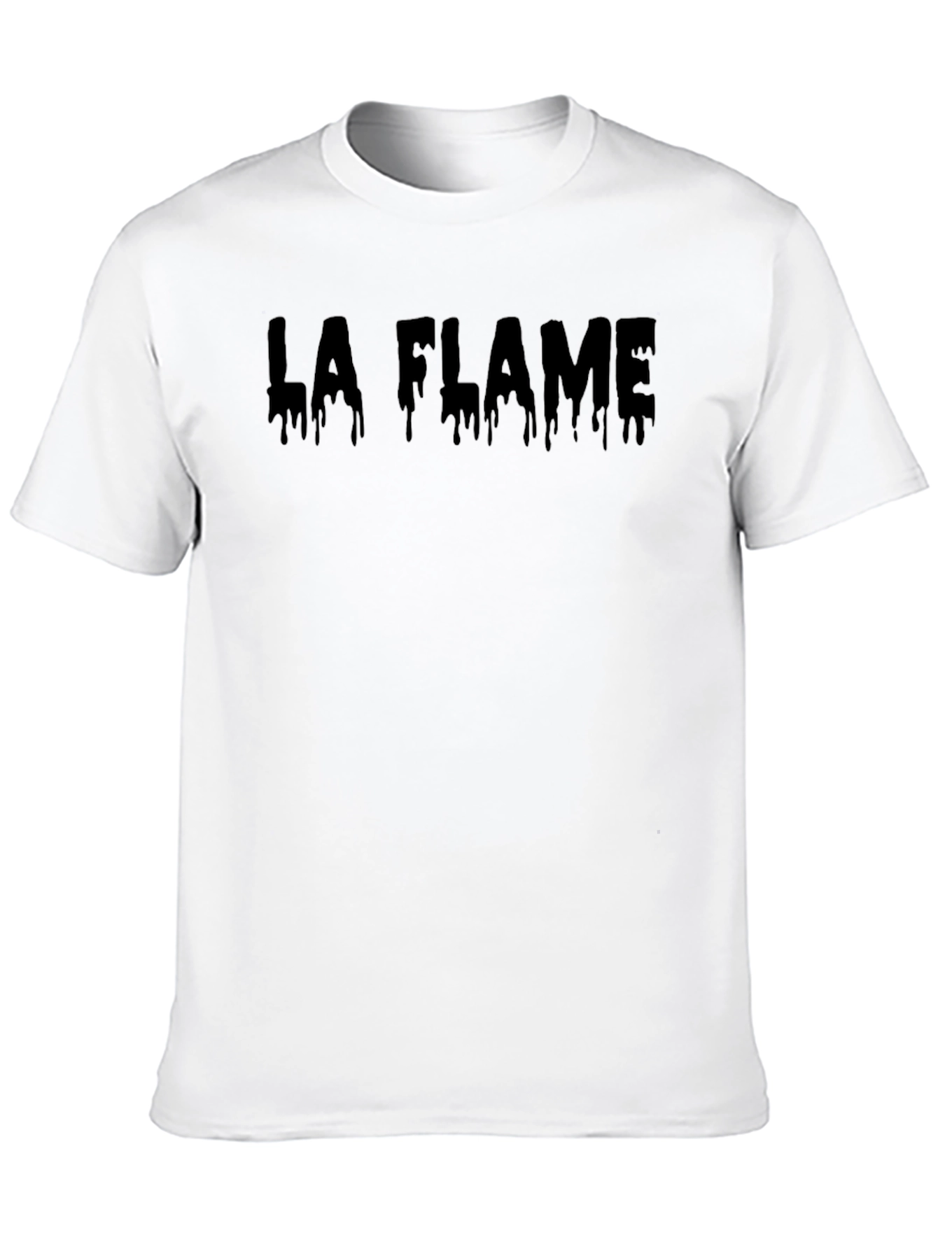 La Flame Dripping Text T-Shirt - Mens Black Tee