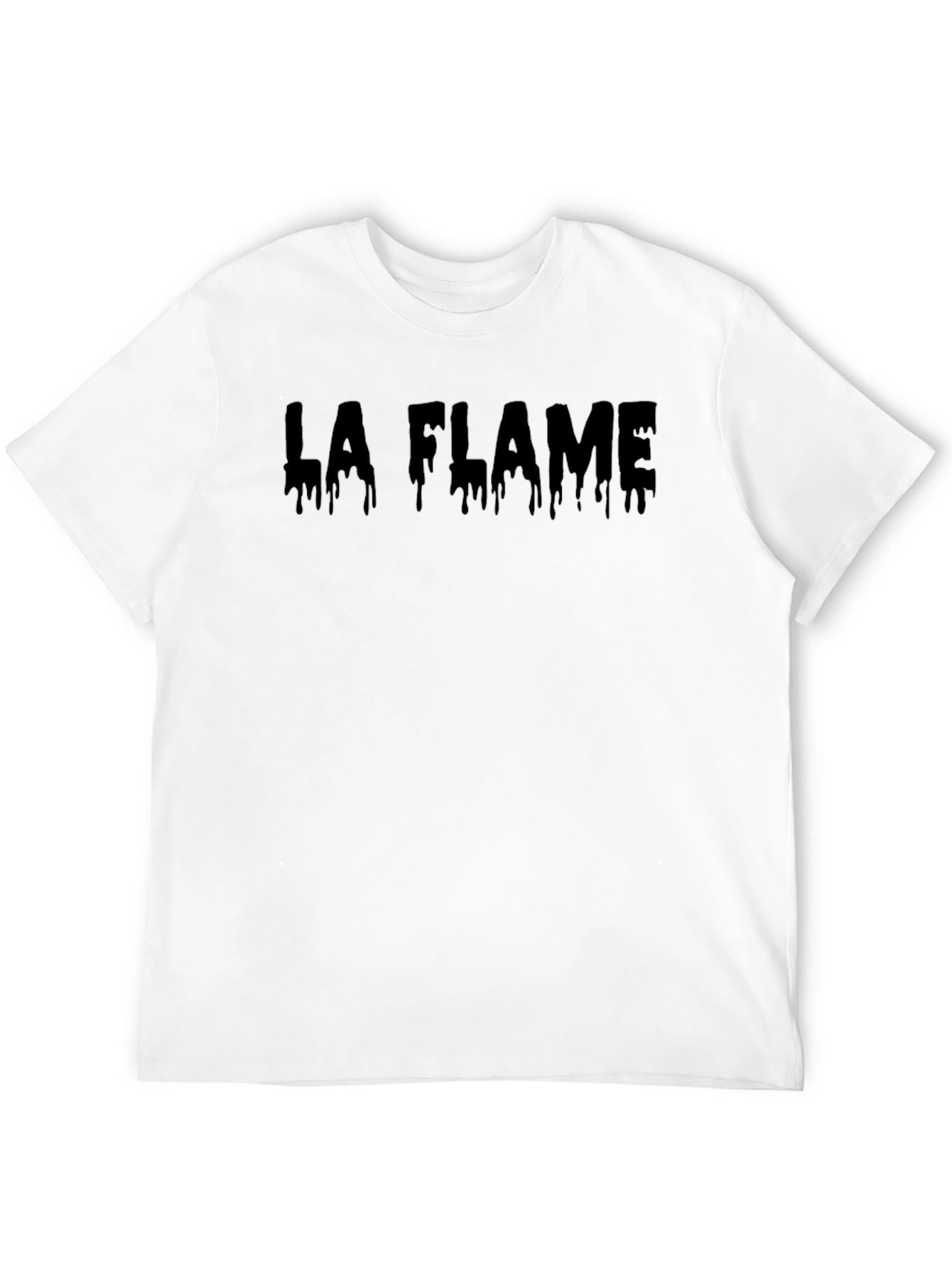 La Flame Dripping Text T-Shirt - Mens Black Tee
