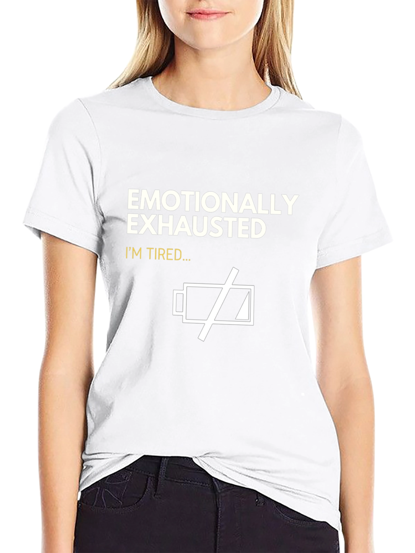 Emotionally Exhausted Graphic Tee - Black Cotton Comfort