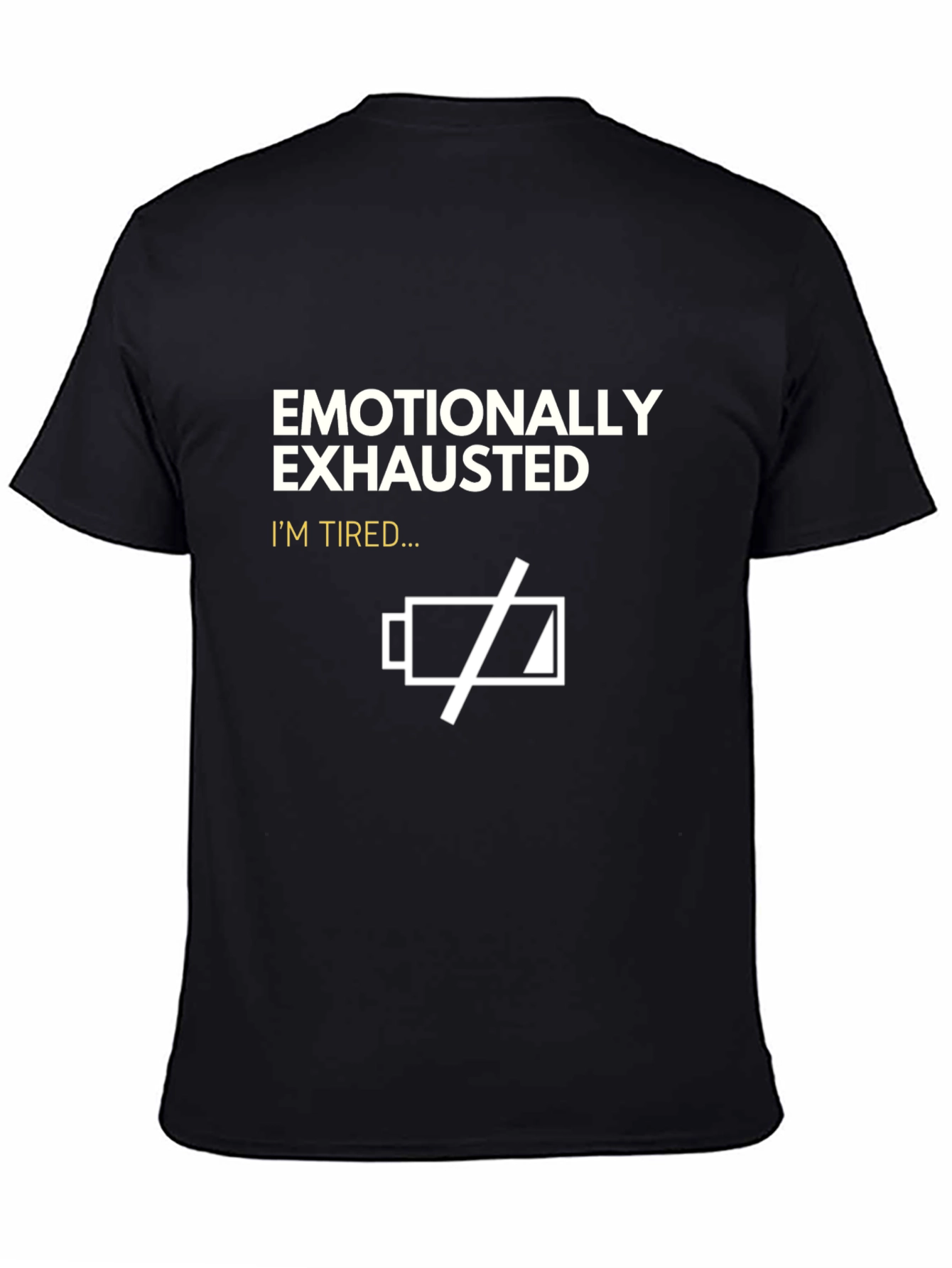 Emotionally Exhausted Graphic Tee - Black Cotton Comfort