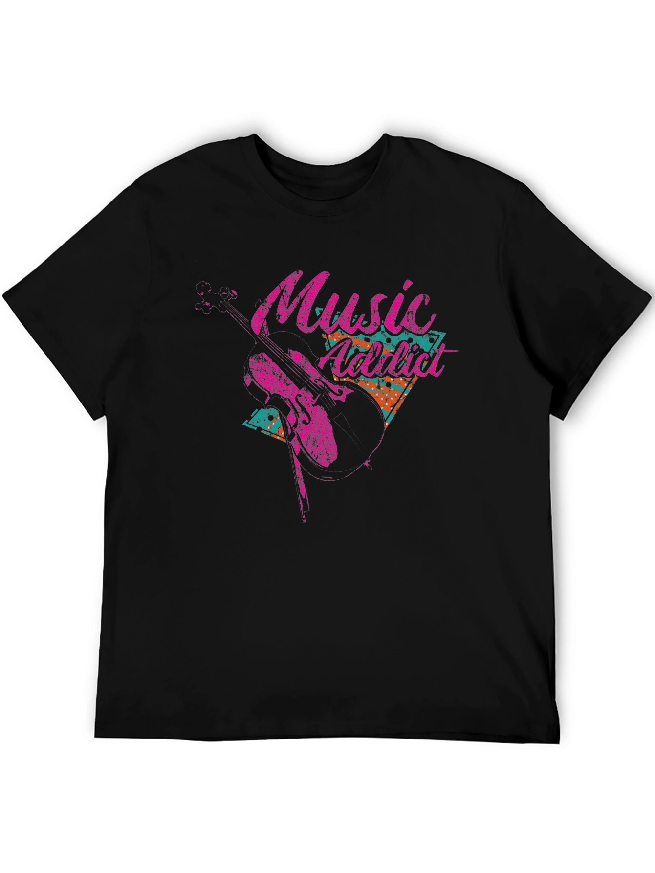 Music Addict Graphic Tee - Black