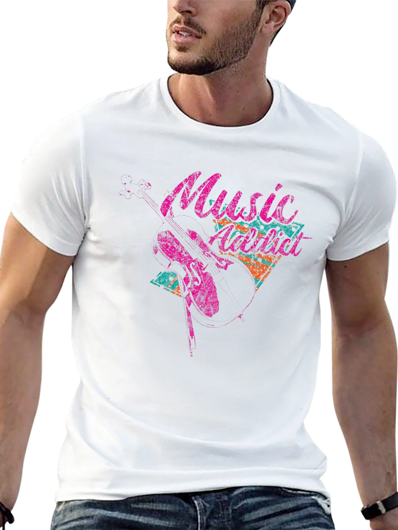 Music Addict Graphic Tee - Black