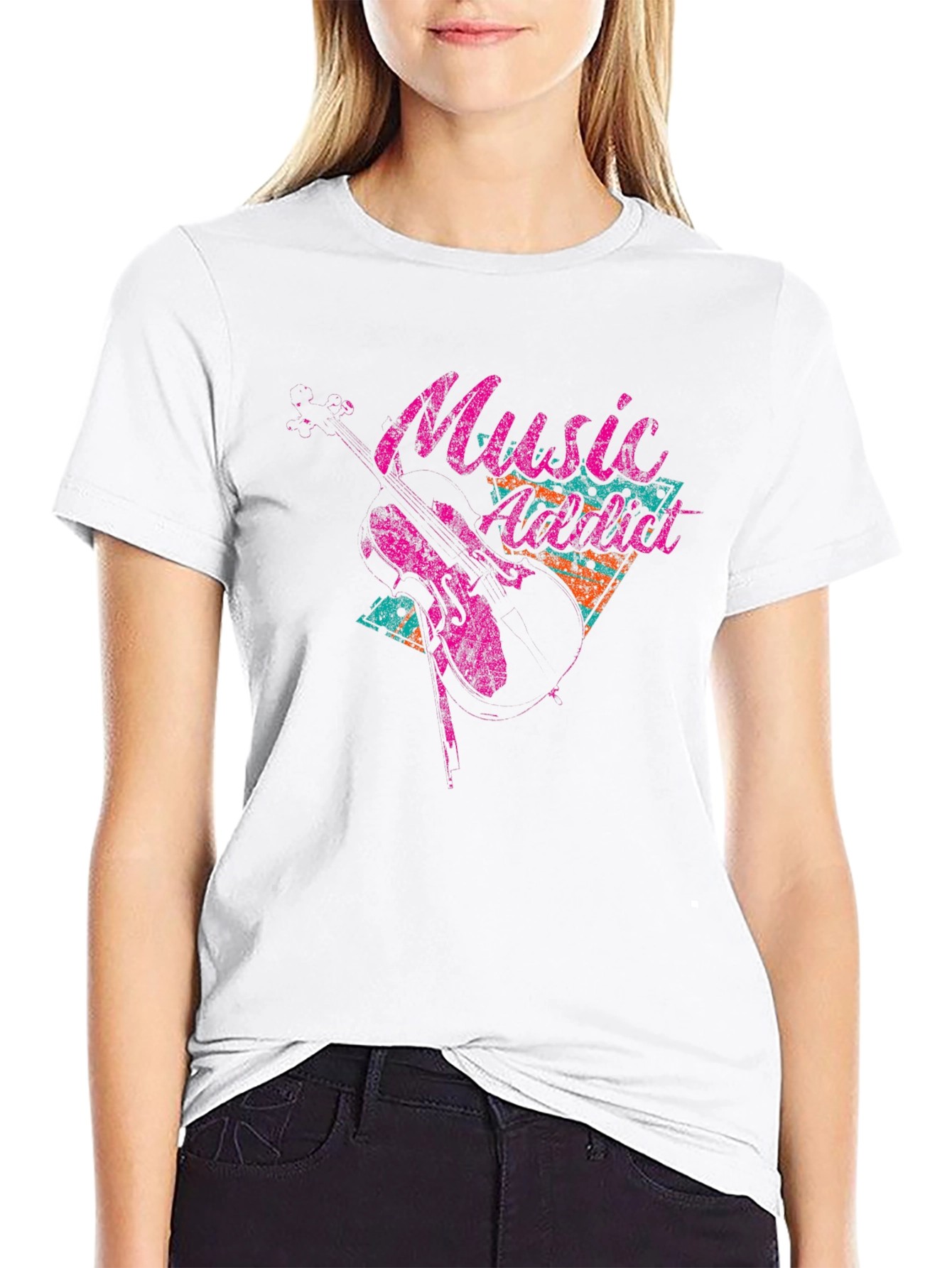 Music Addict Graphic Tee - Black