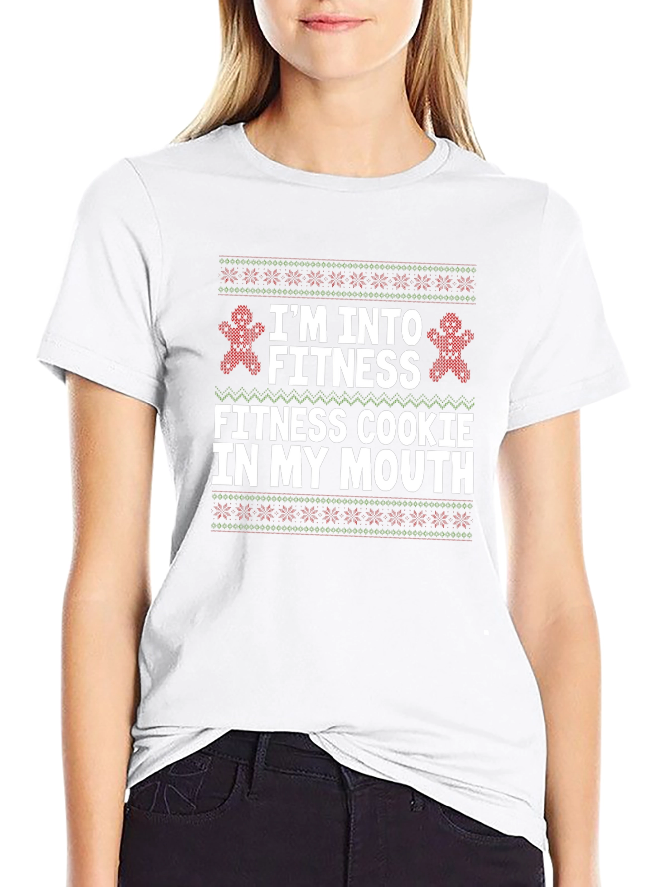 Funny Fitness Cookie Ugly Christmas T-Shirt